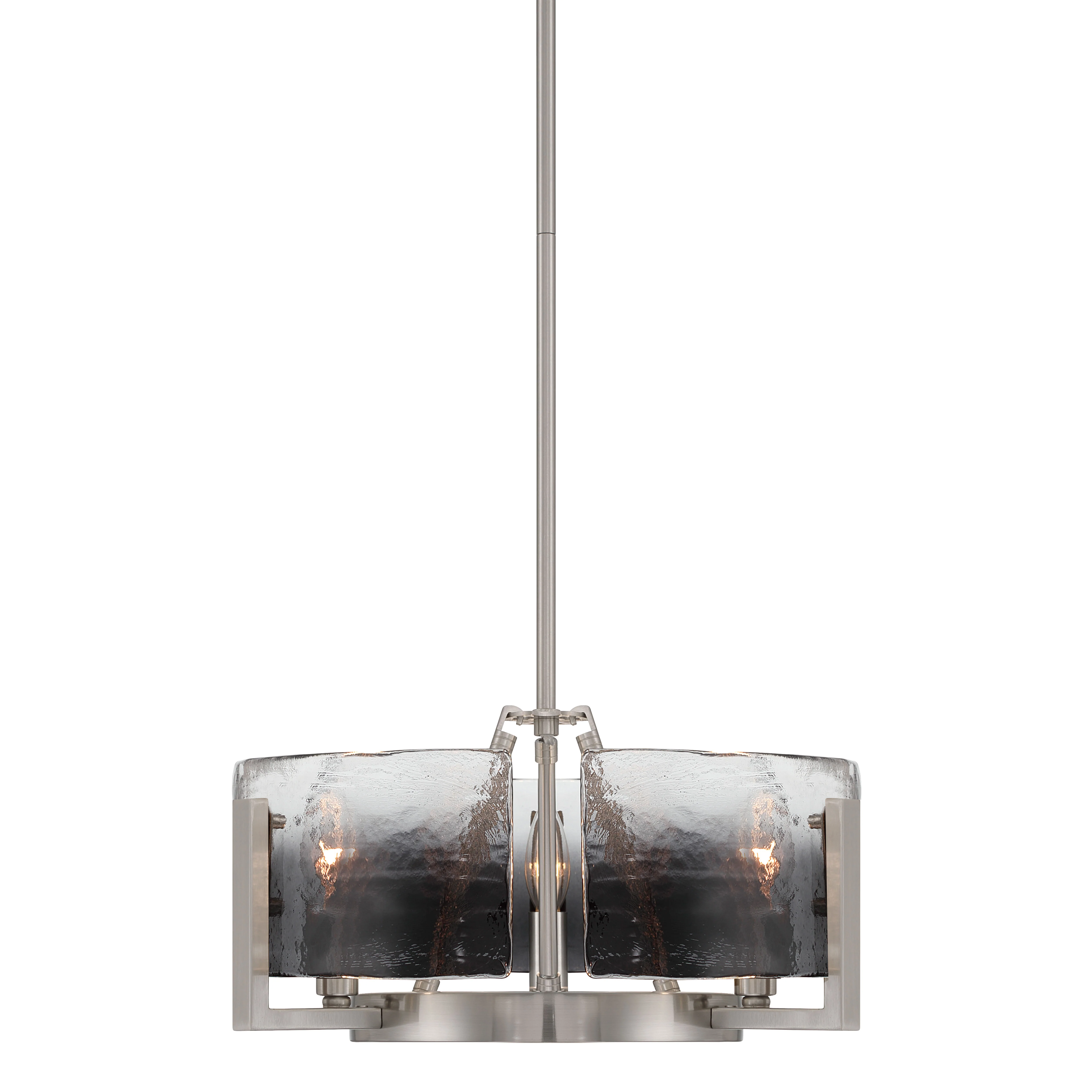 Aenon 3-light Chandelier in Pewter with Smokey Water Glass - Image 4