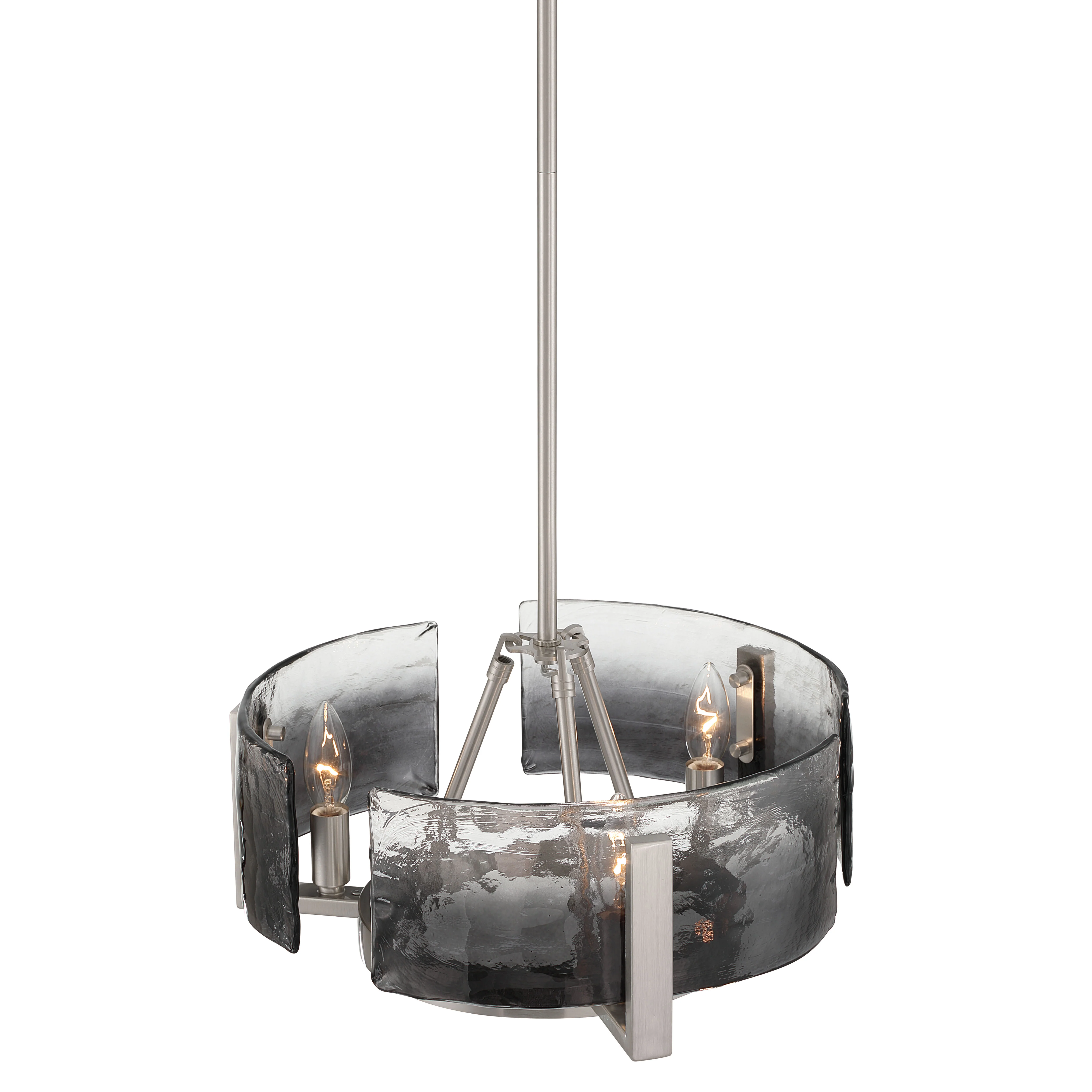 Aenon 3-light Chandelier in Pewter with Smokey Water Glass - Image 5