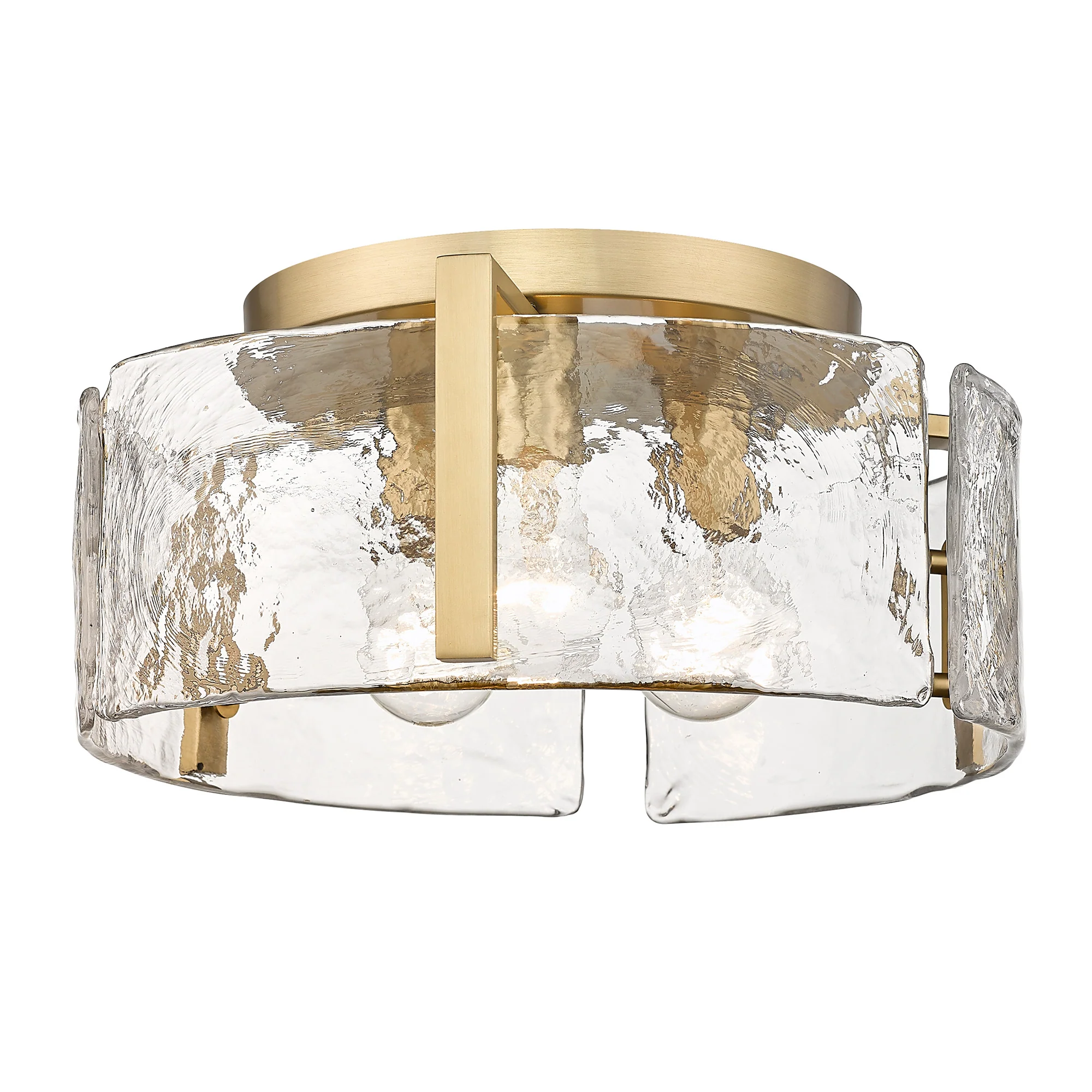 Aenon 3-light Flush Mount in Brushed Champagne Brass