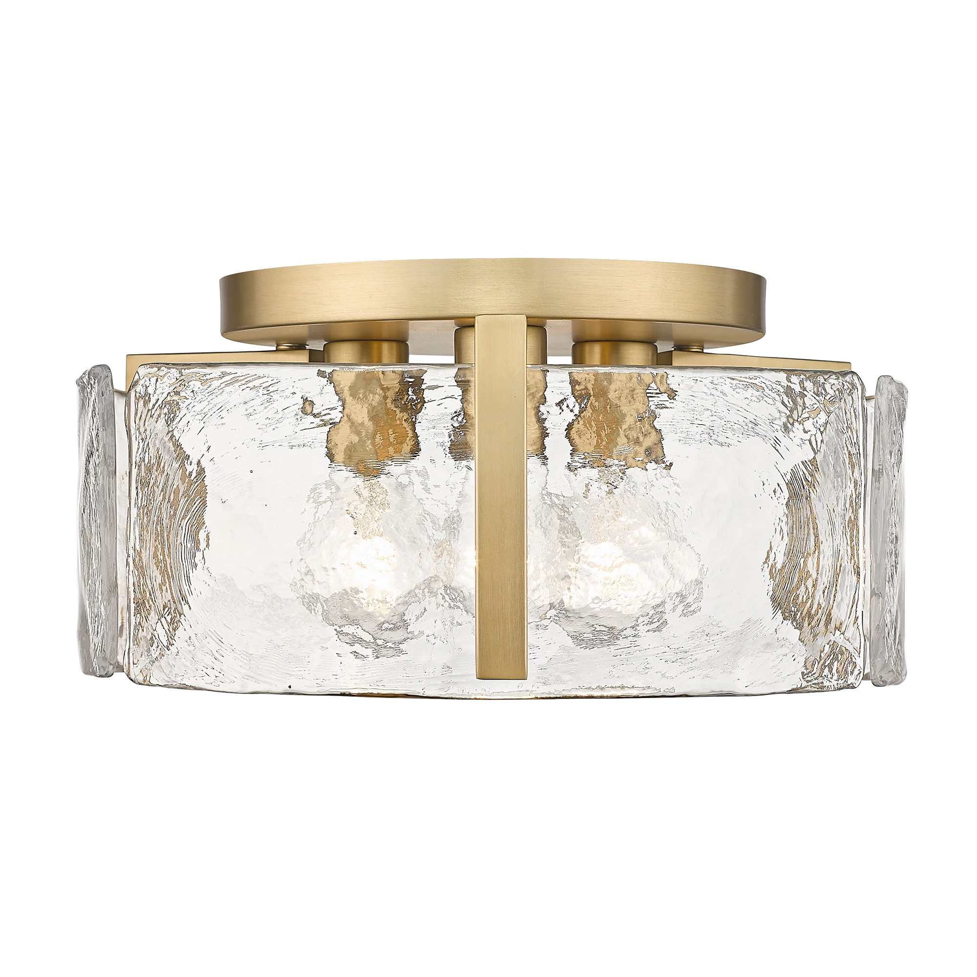 Aenon 3-light Flush Mount in Brushed Champagne Brass - Image 3
