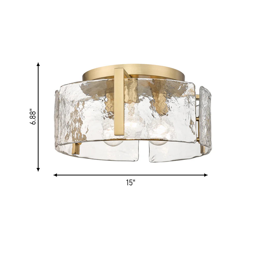 Aenon 3-light Flush Mount in Brushed Champagne Brass - Image 7