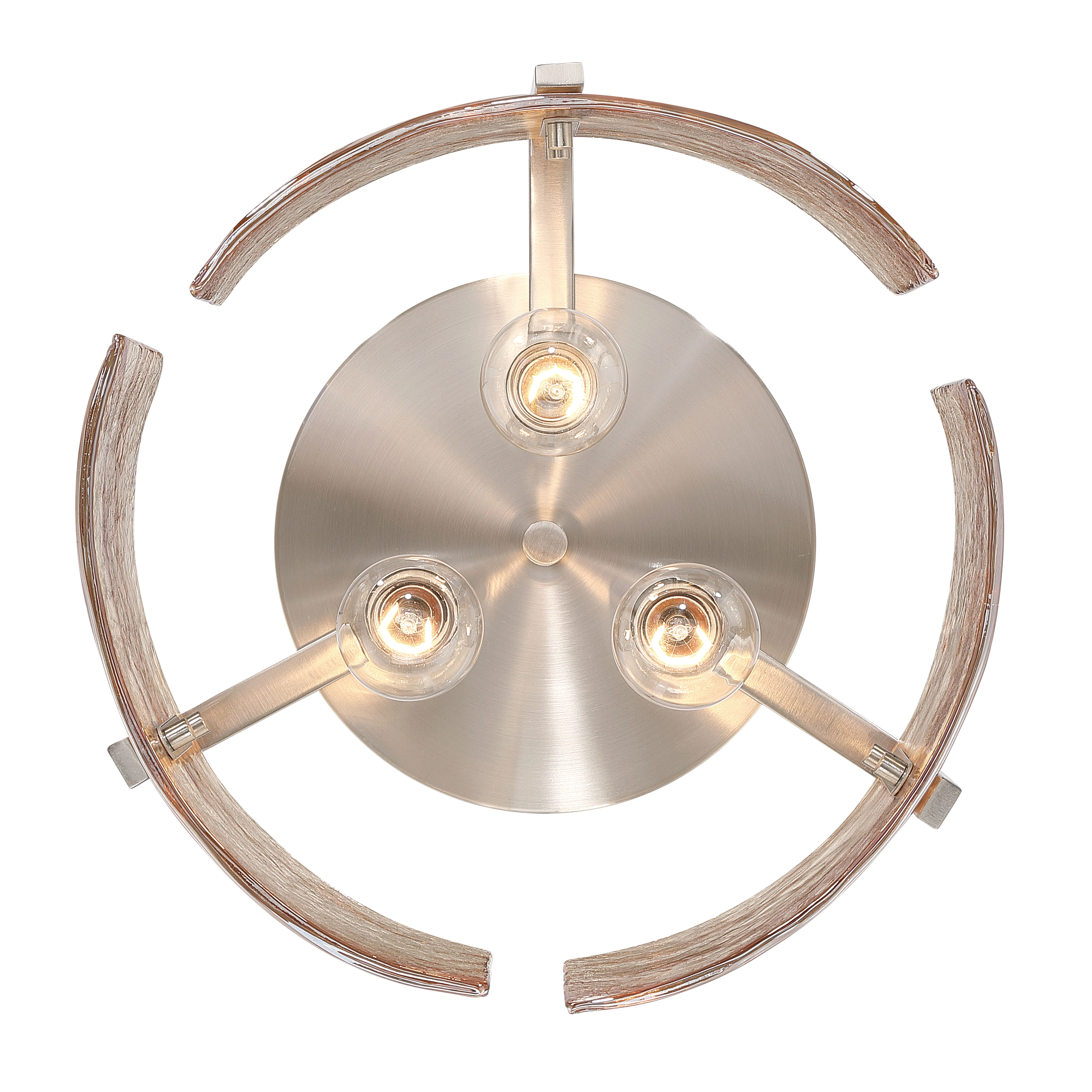 Aenon 3-light Flush Mount in Pewter with Amber Water Glass - Image 6