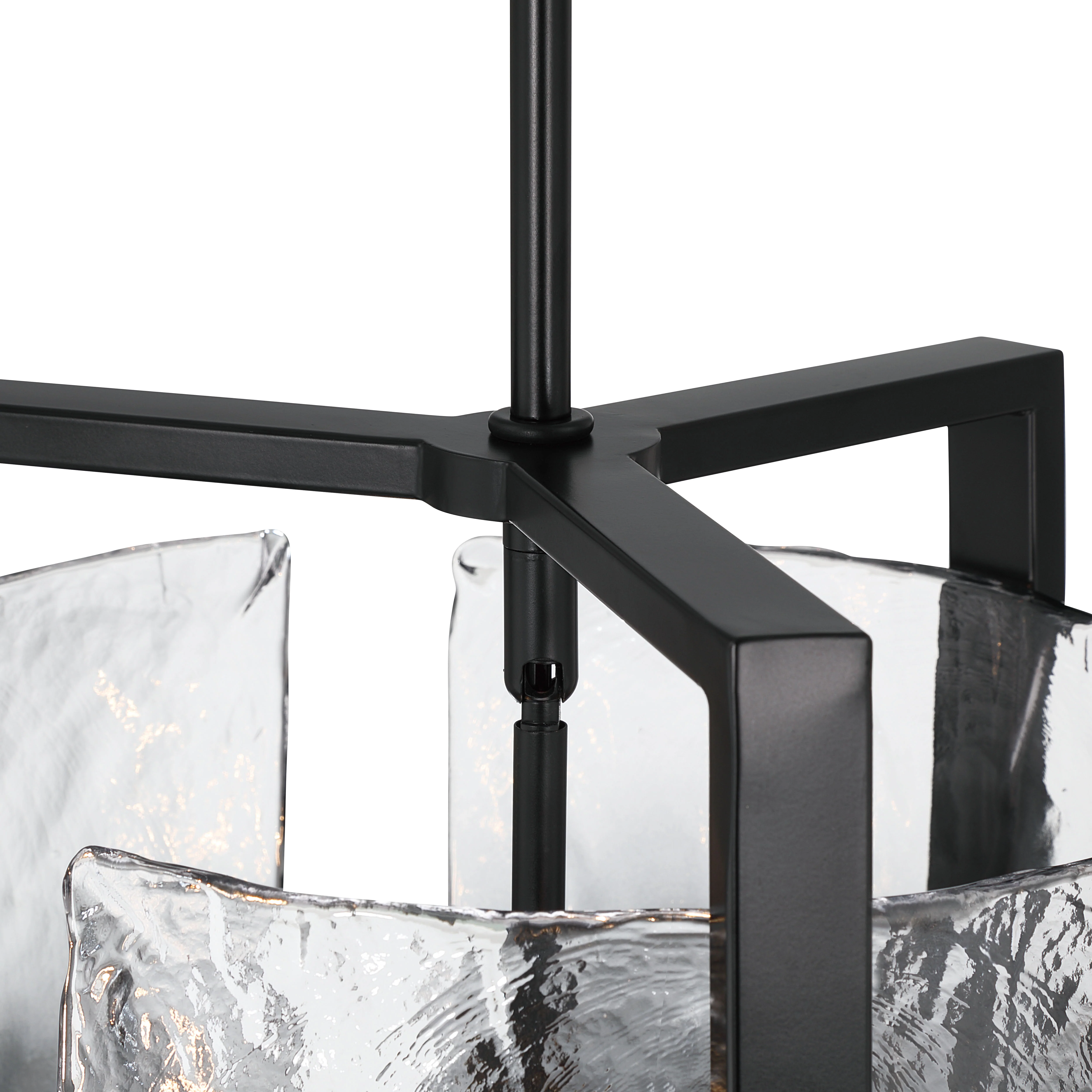 Aenon 3-light Pendant in Matte Black with Smokey Water Glass - Image 9