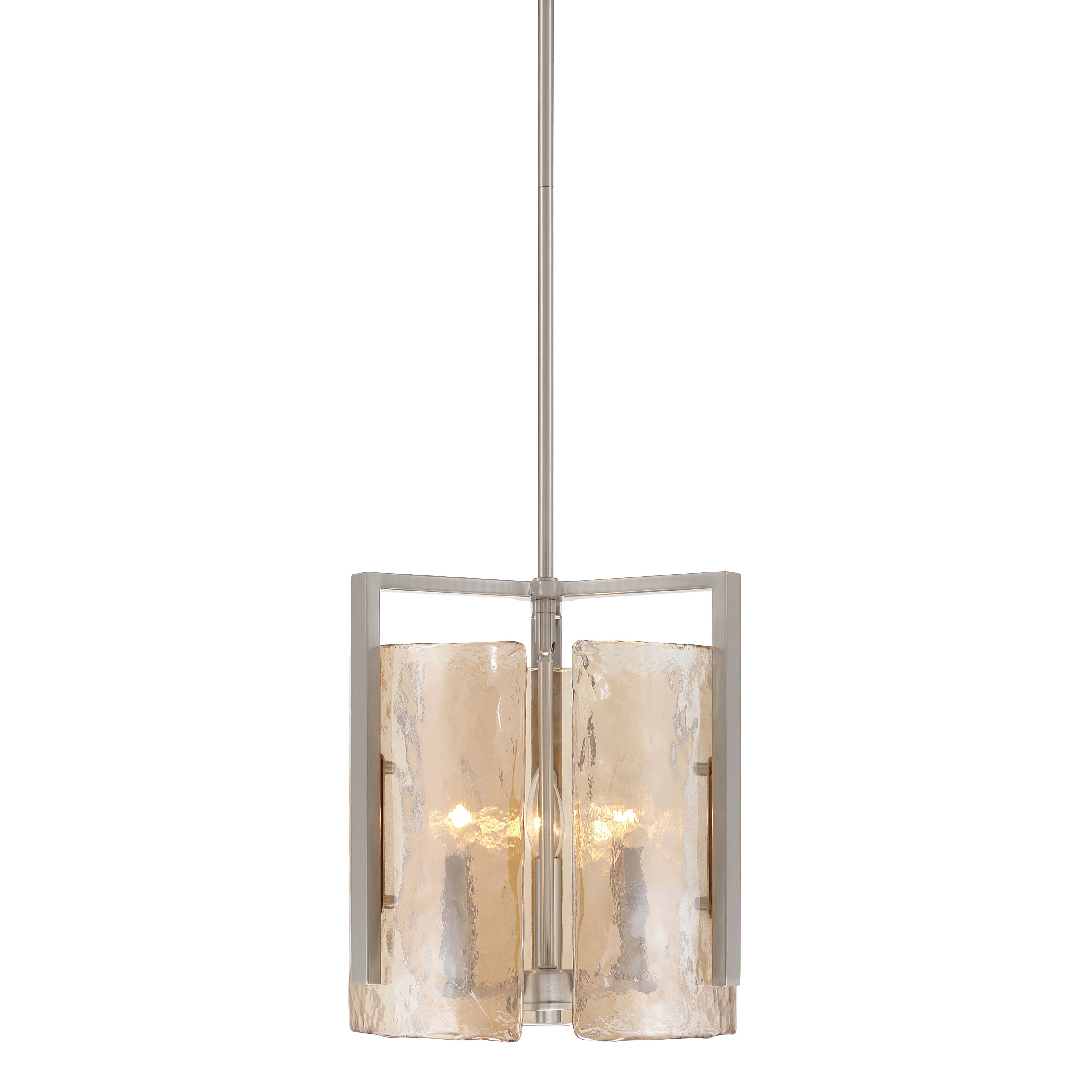 Aenon 3-light Pendant in Pewter with Amber Water Glass - Image 3