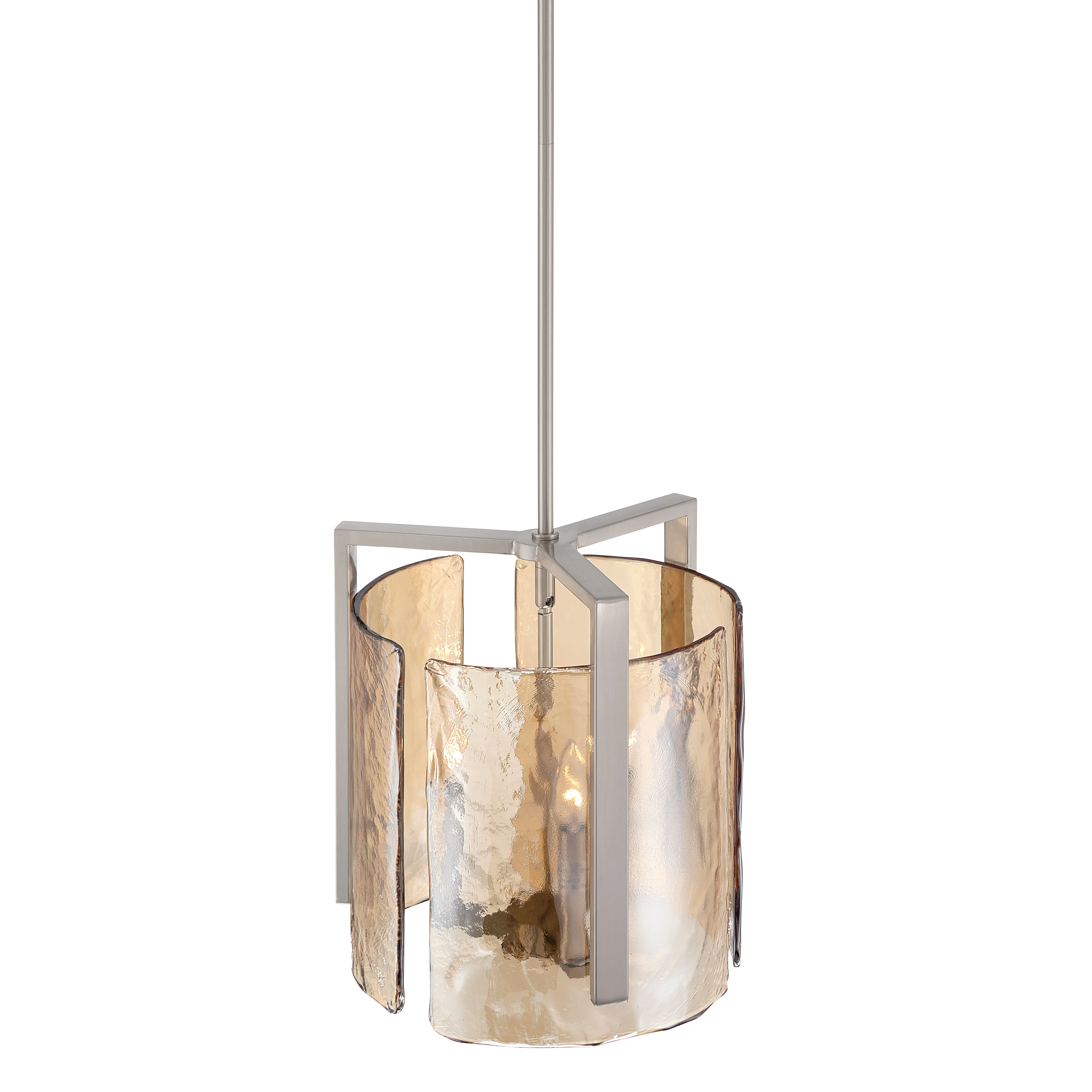 Aenon 3-light Pendant in Pewter with Amber Water Glass - Image 5