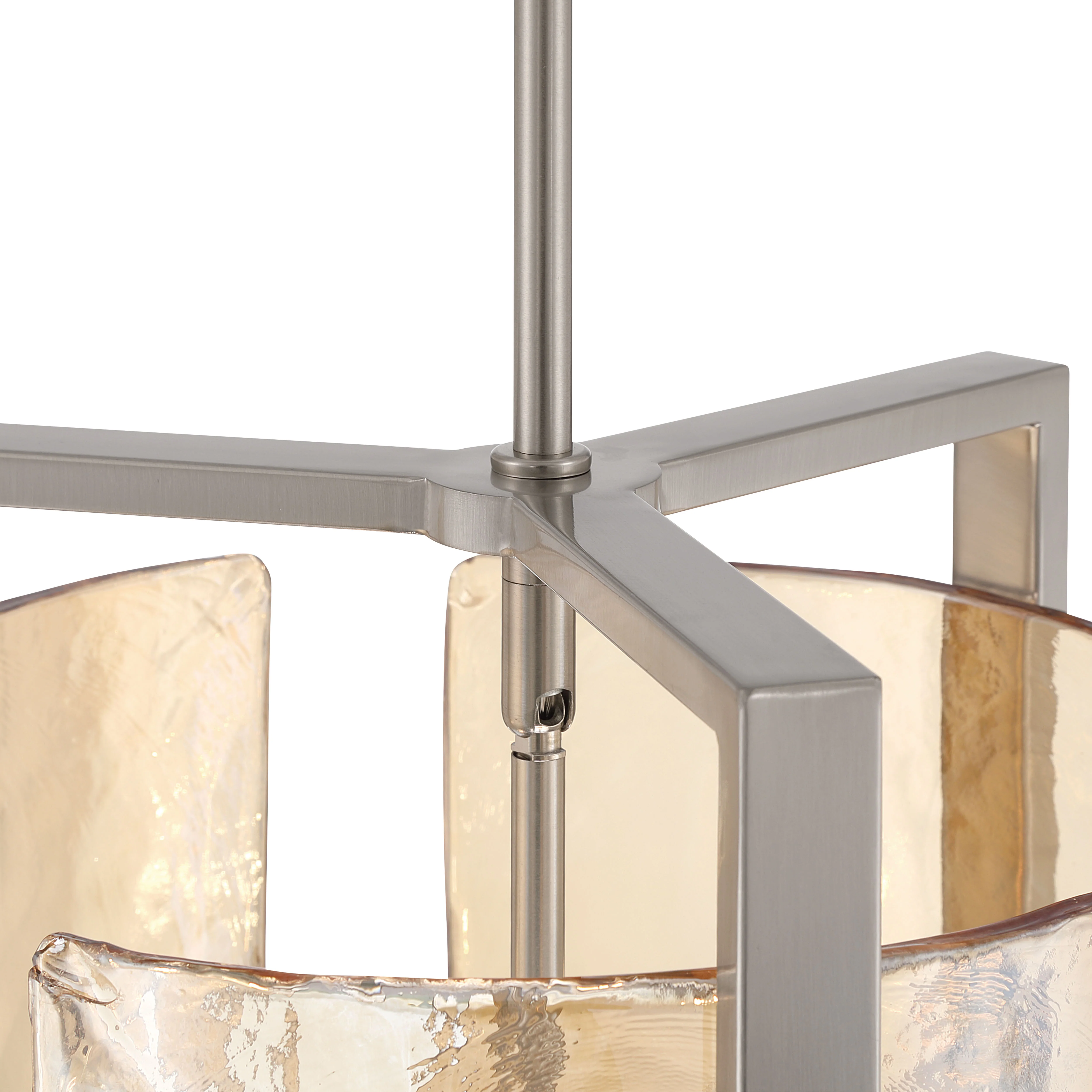 Aenon 3-light Pendant in Pewter with Amber Water Glass - Image 7