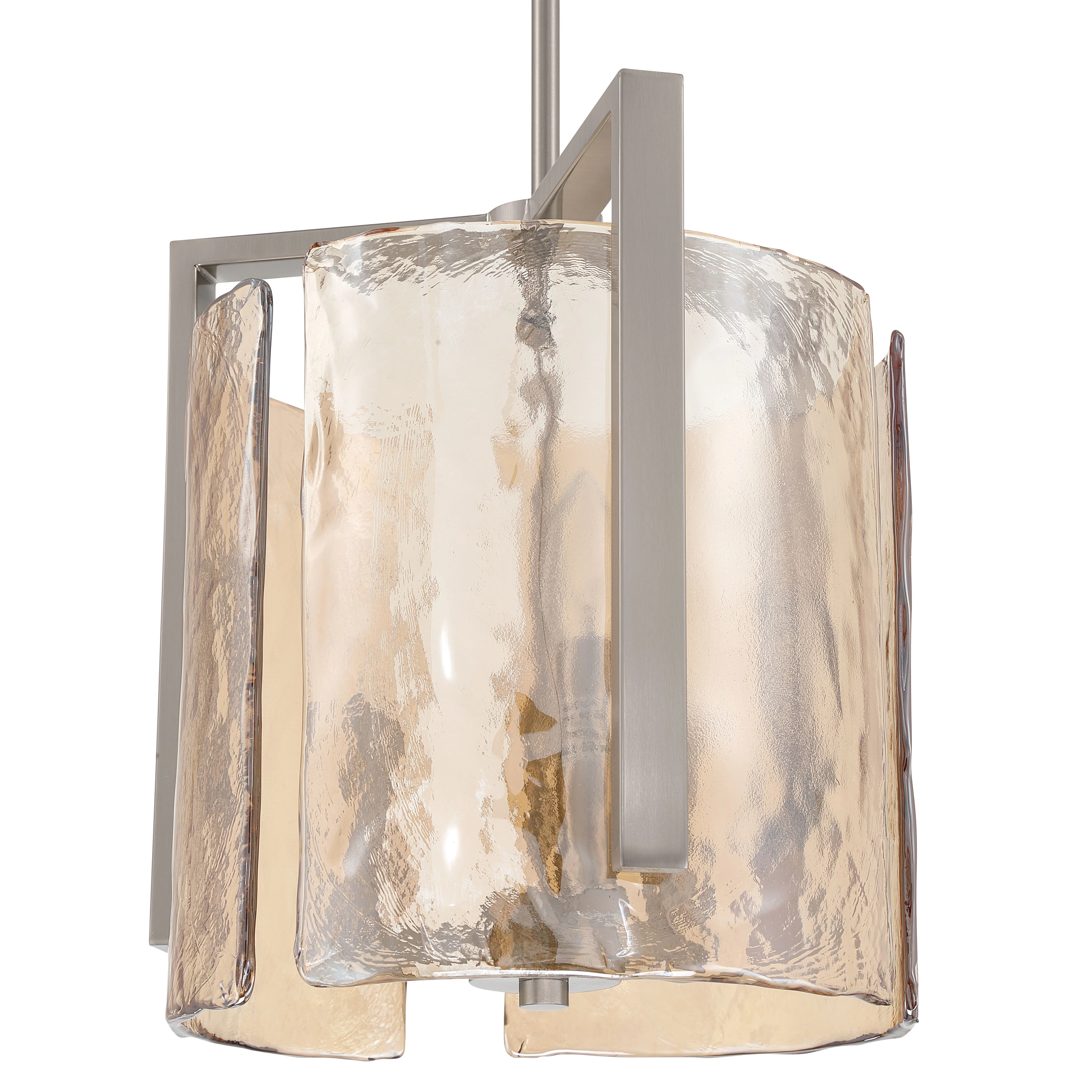 Aenon 3-light Pendant in Pewter with Amber Water Glass - Image 8