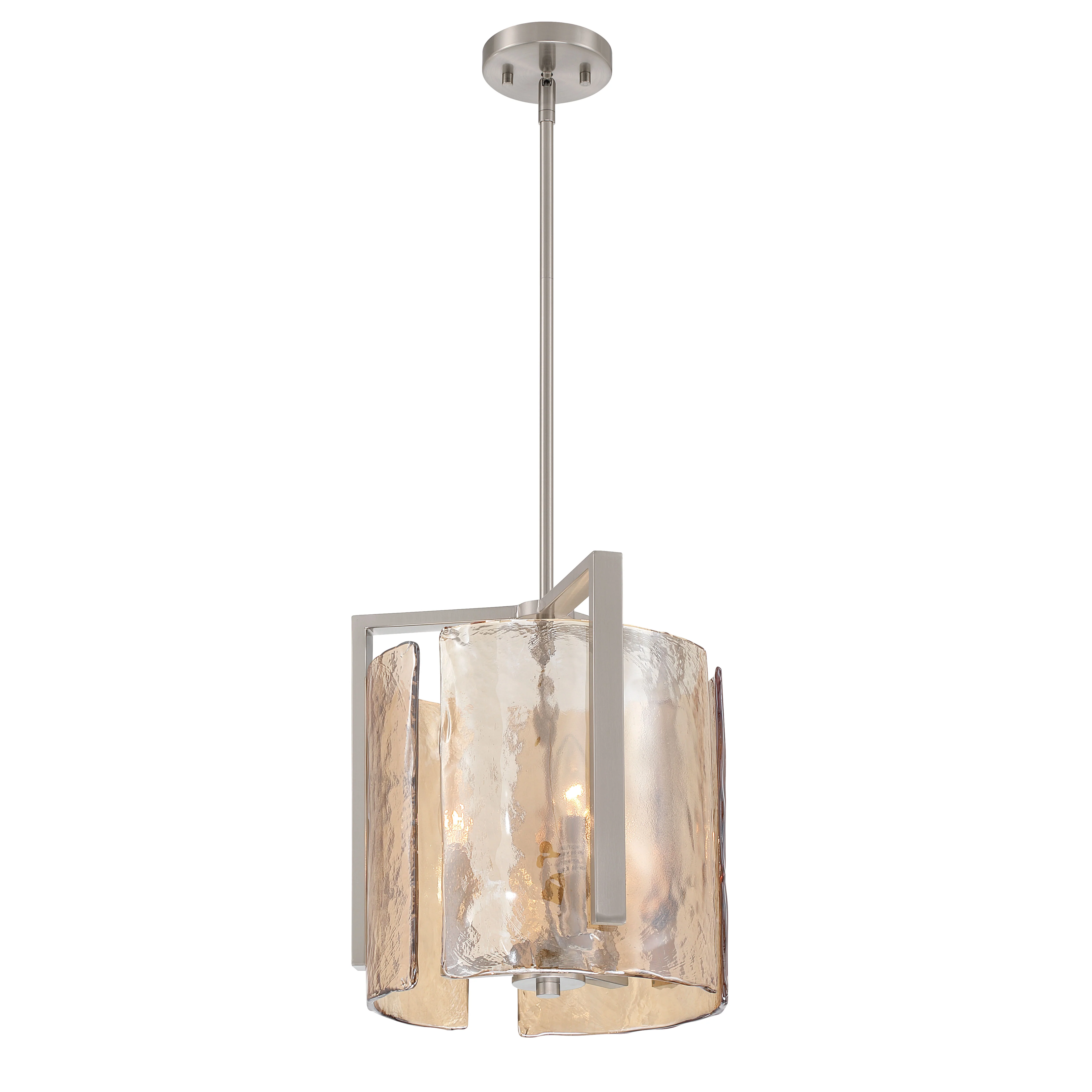 Aenon 3-light Pendant in Pewter with Amber Water Glass - Image 9