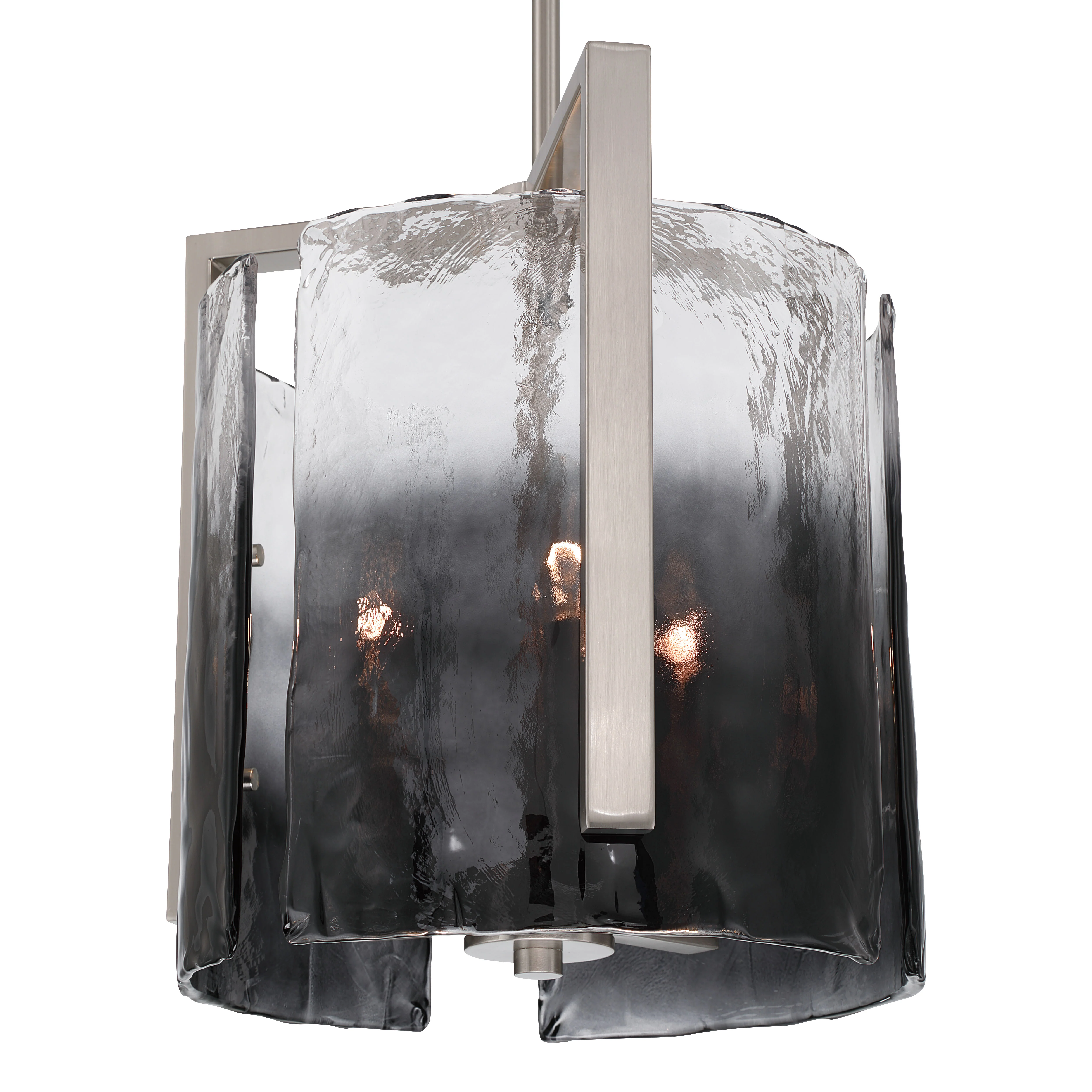 Aenon 3-light Pendant in Pewter with Smokey Water Glass