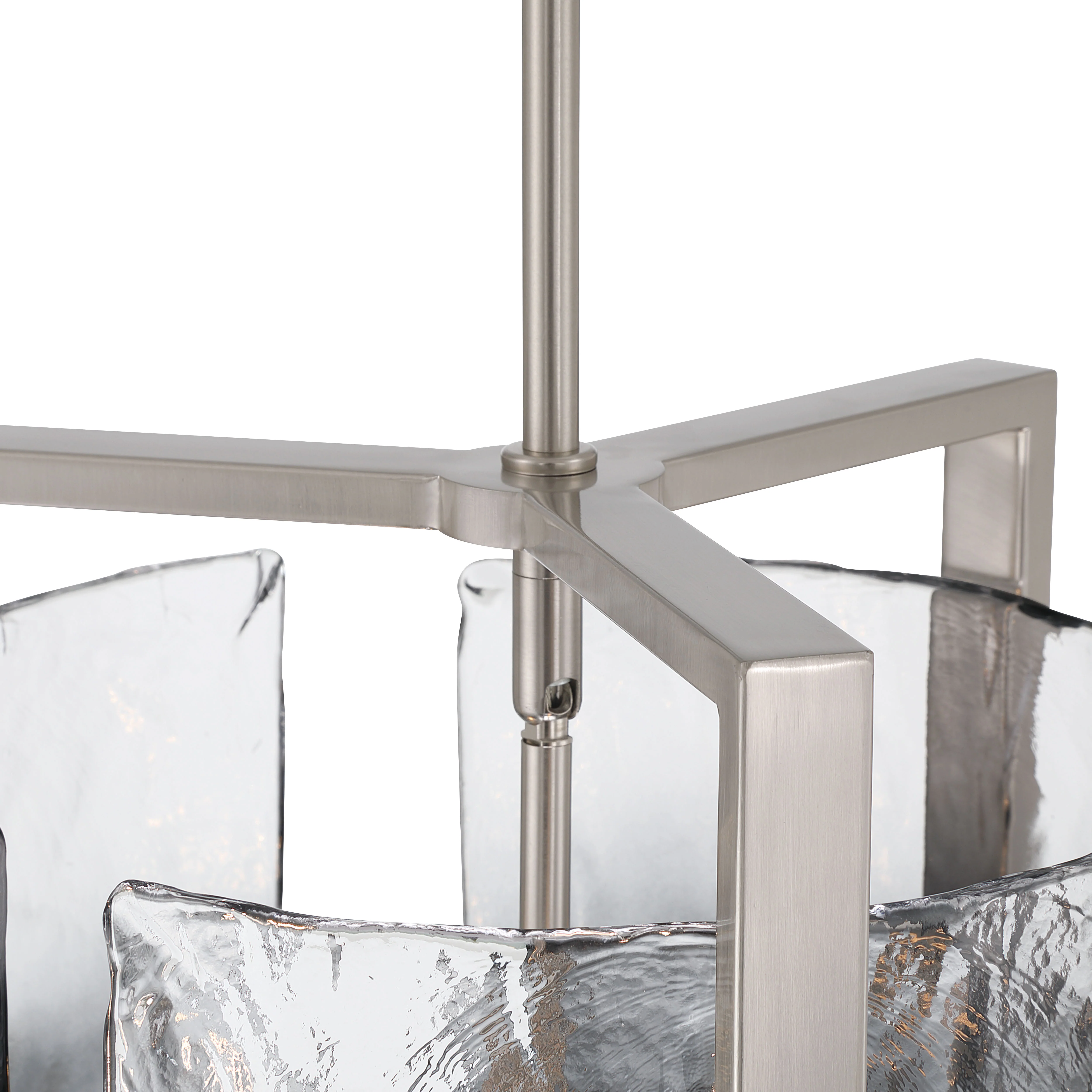 Aenon 3-light Pendant in Pewter with Smokey Water Glass - Image 7