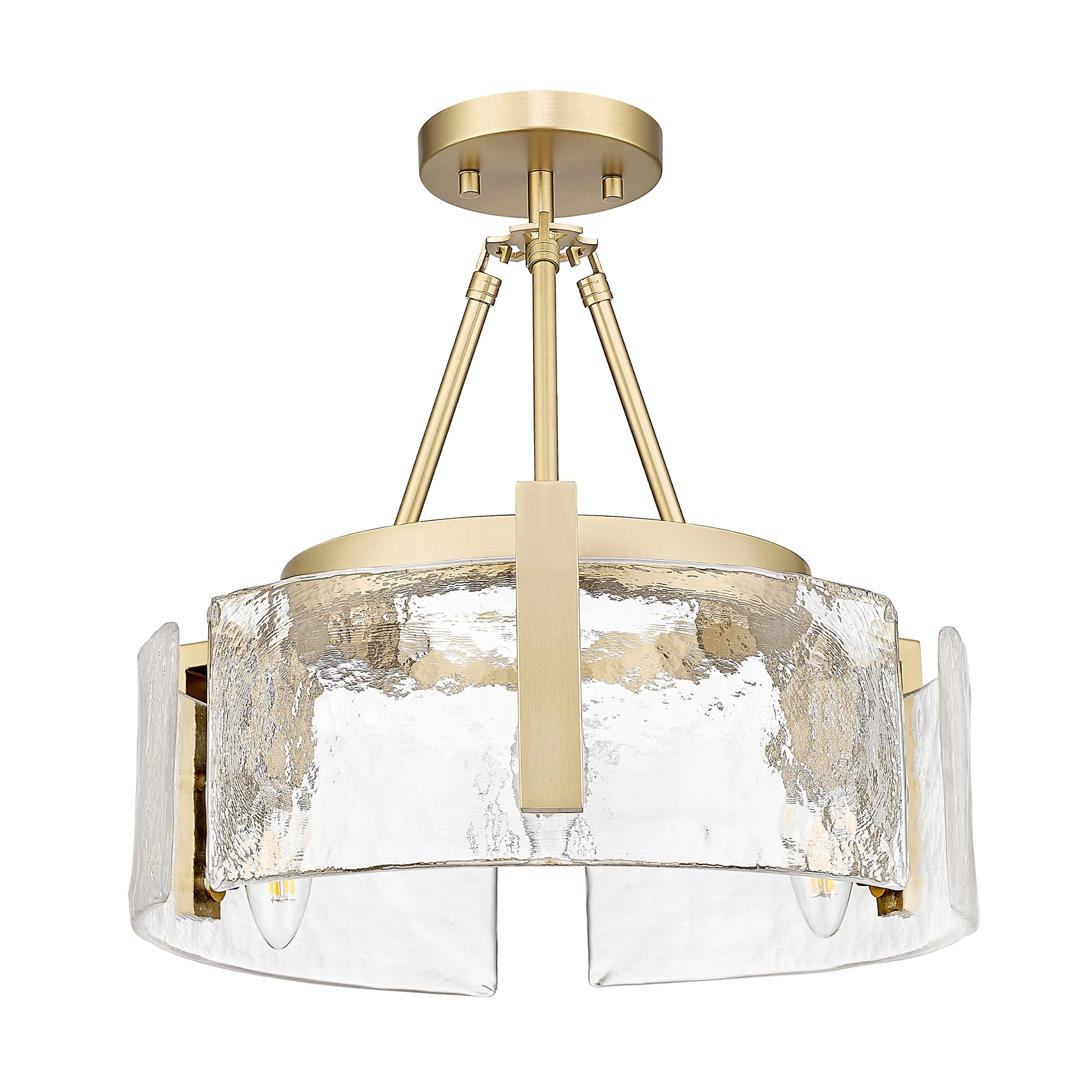 Aenon 3-light Semi-Flush Mount in Brushed Champagne Brass - Image 2