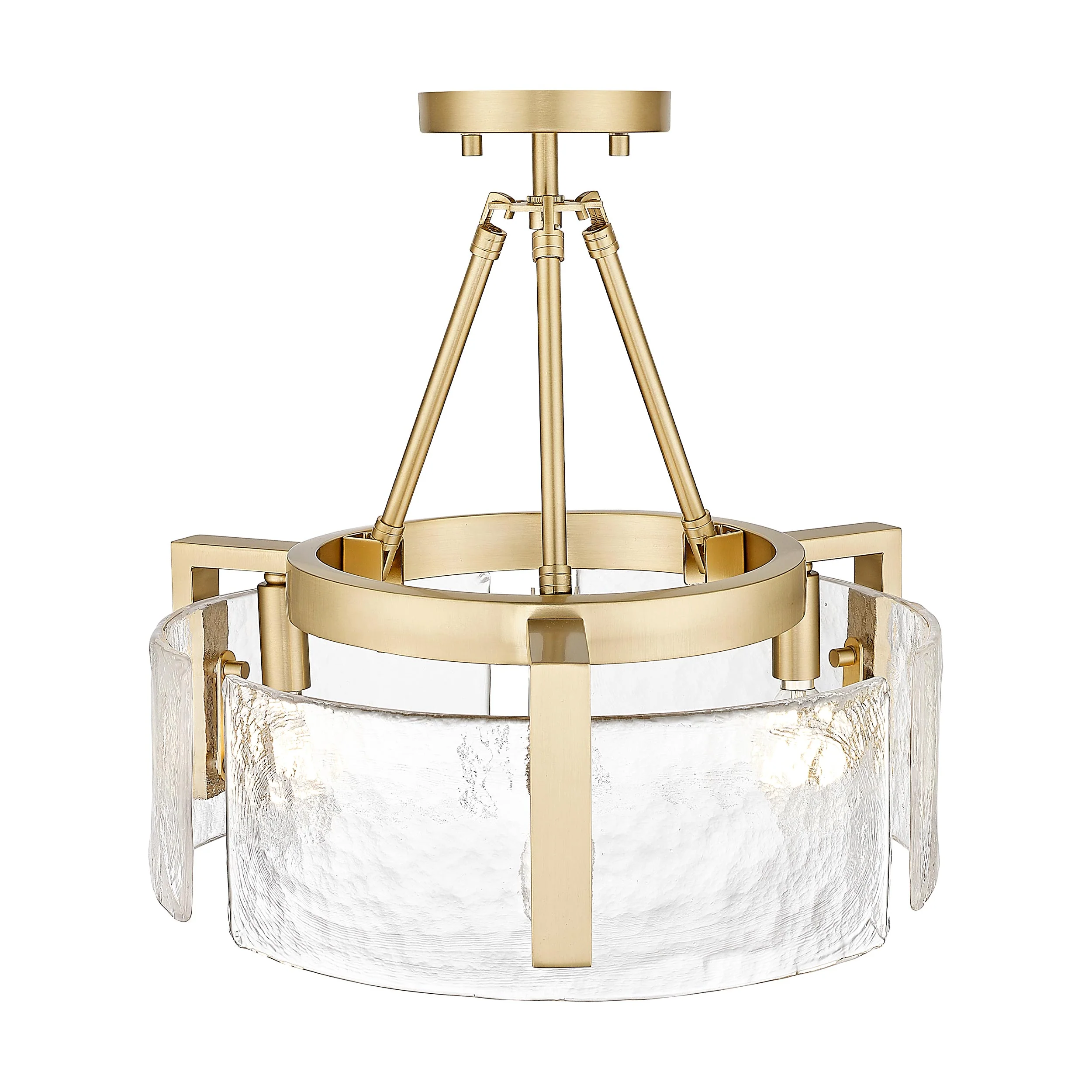 Aenon 3-light Semi-Flush Mount in Brushed Champagne Brass - Image 6