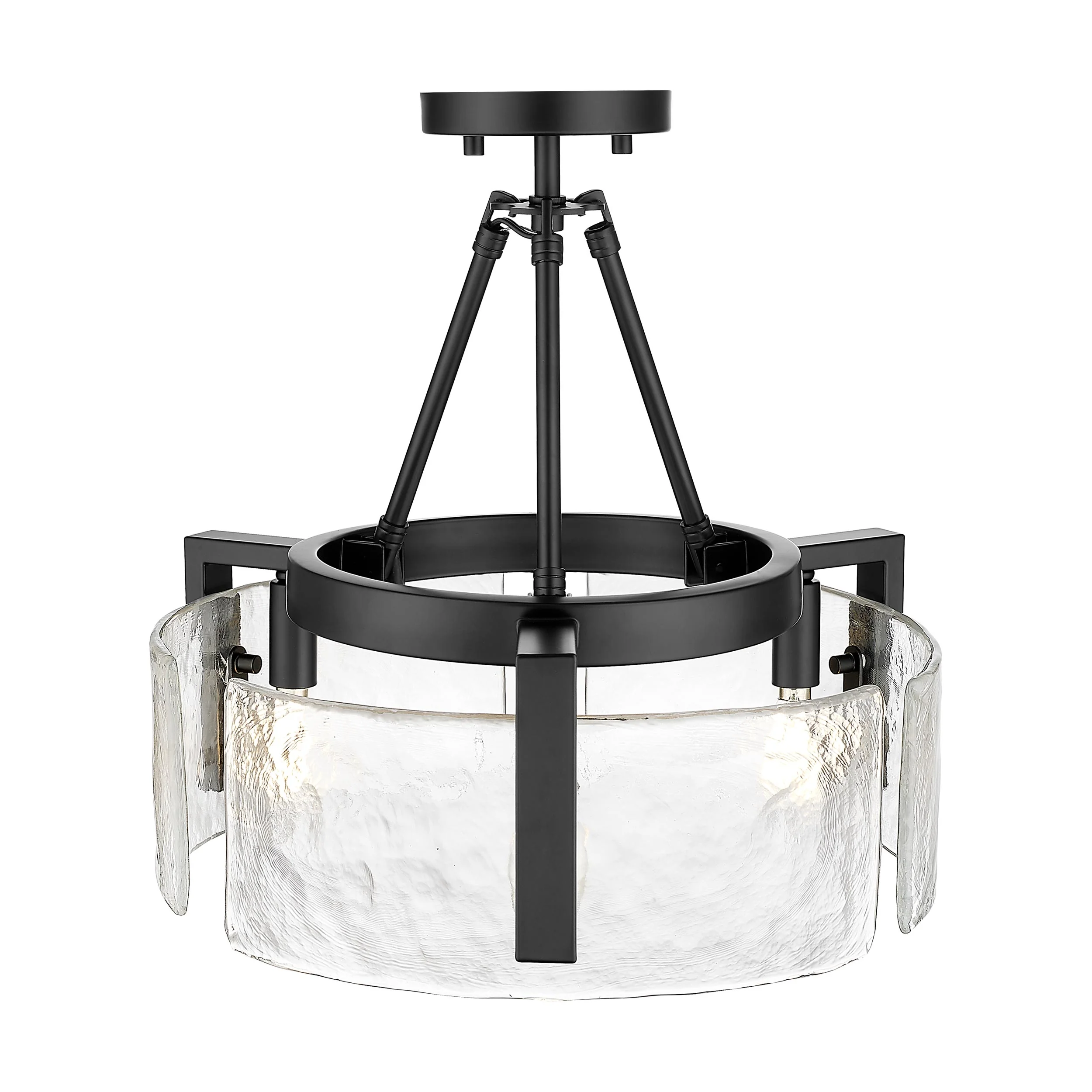 Aenon 3-light Semi-Flush Mount in Matte Black - Image 3