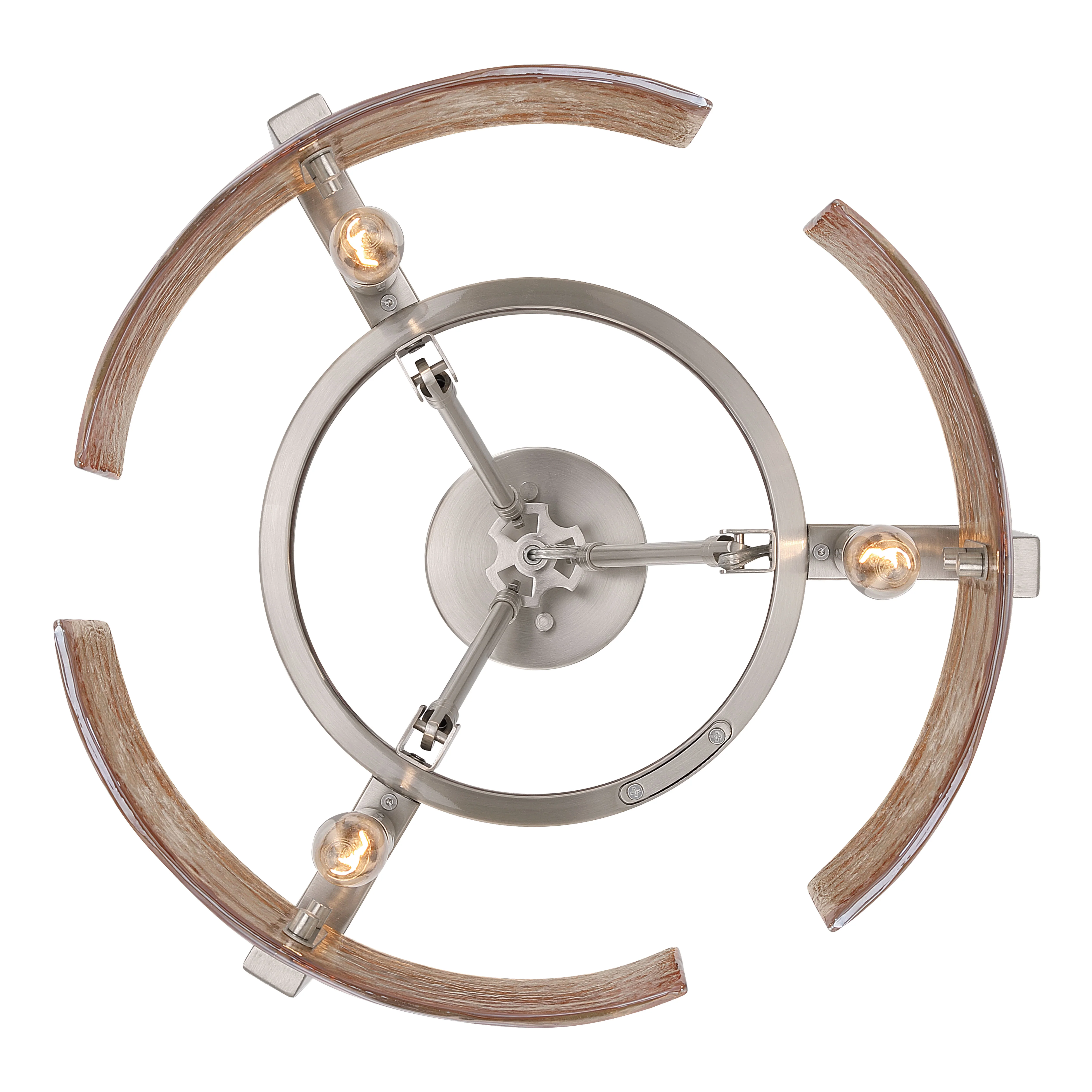 Aenon 3-light Semi-Flush Mount in Pewter with Amber Water Glass - Image 6