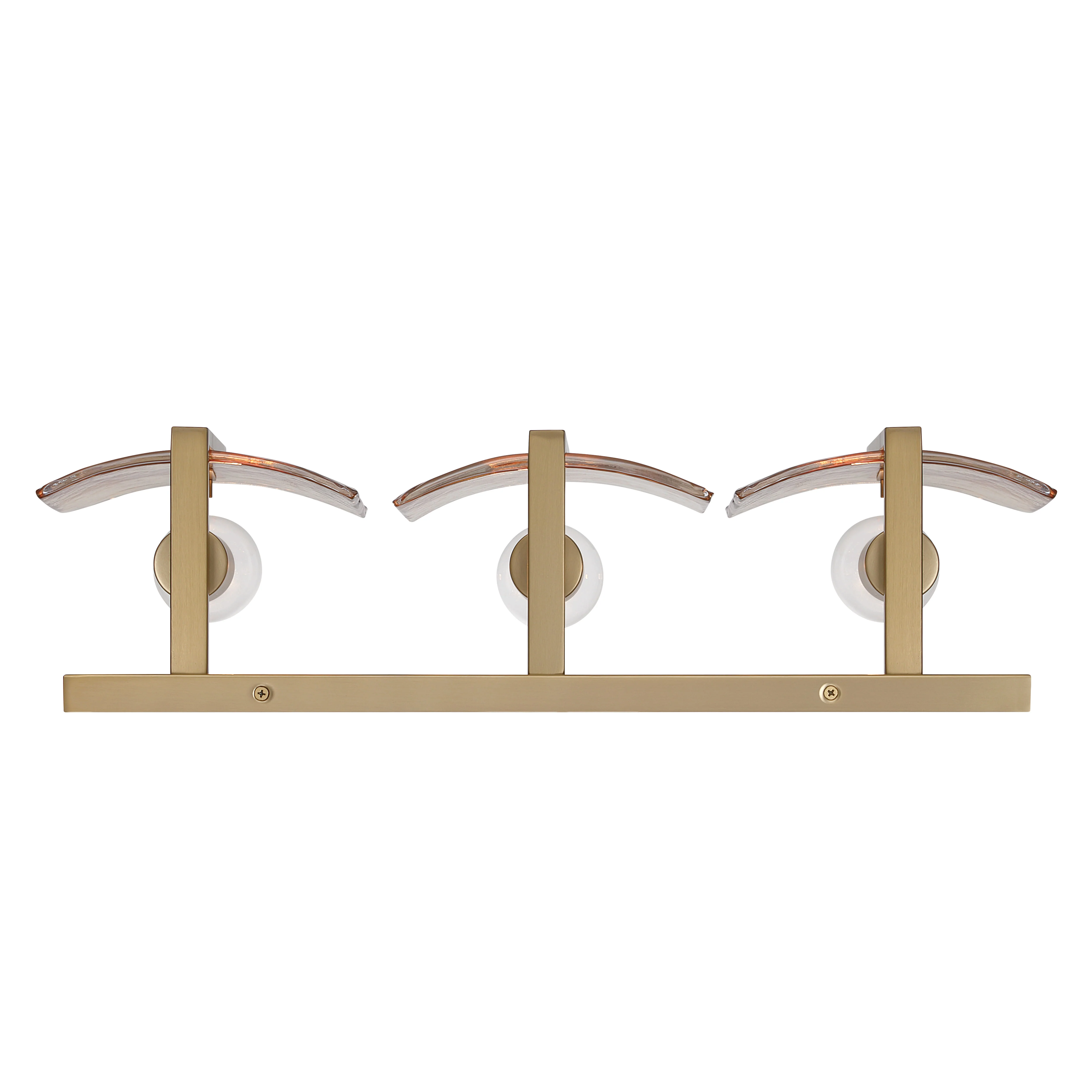 Aenon 3-light Vanity in Brushed Champagne Brass with Amber Water Glass - Image 6