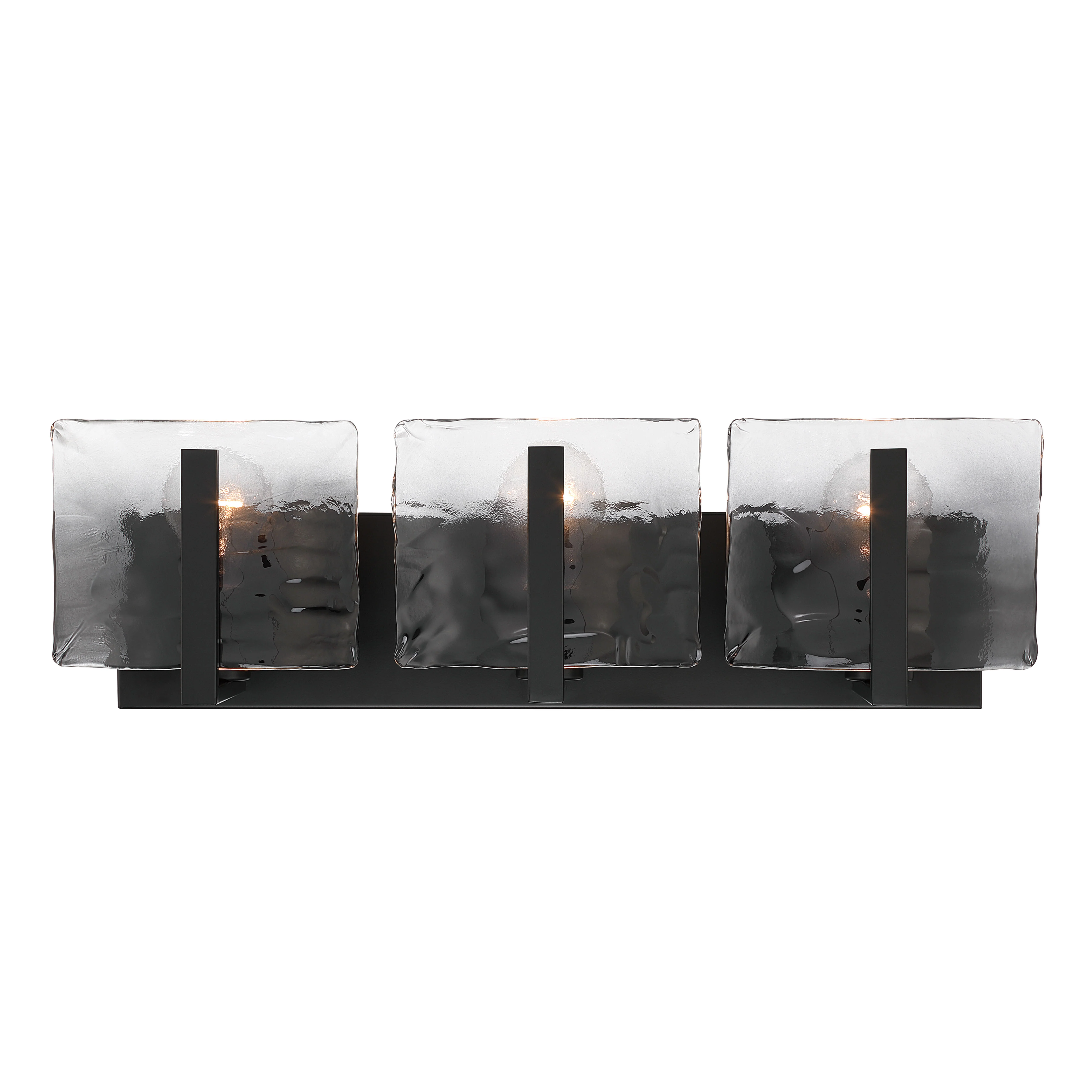 Aenon 3-light Vanity in Matte Black with Smokey Water Glass - Image 3