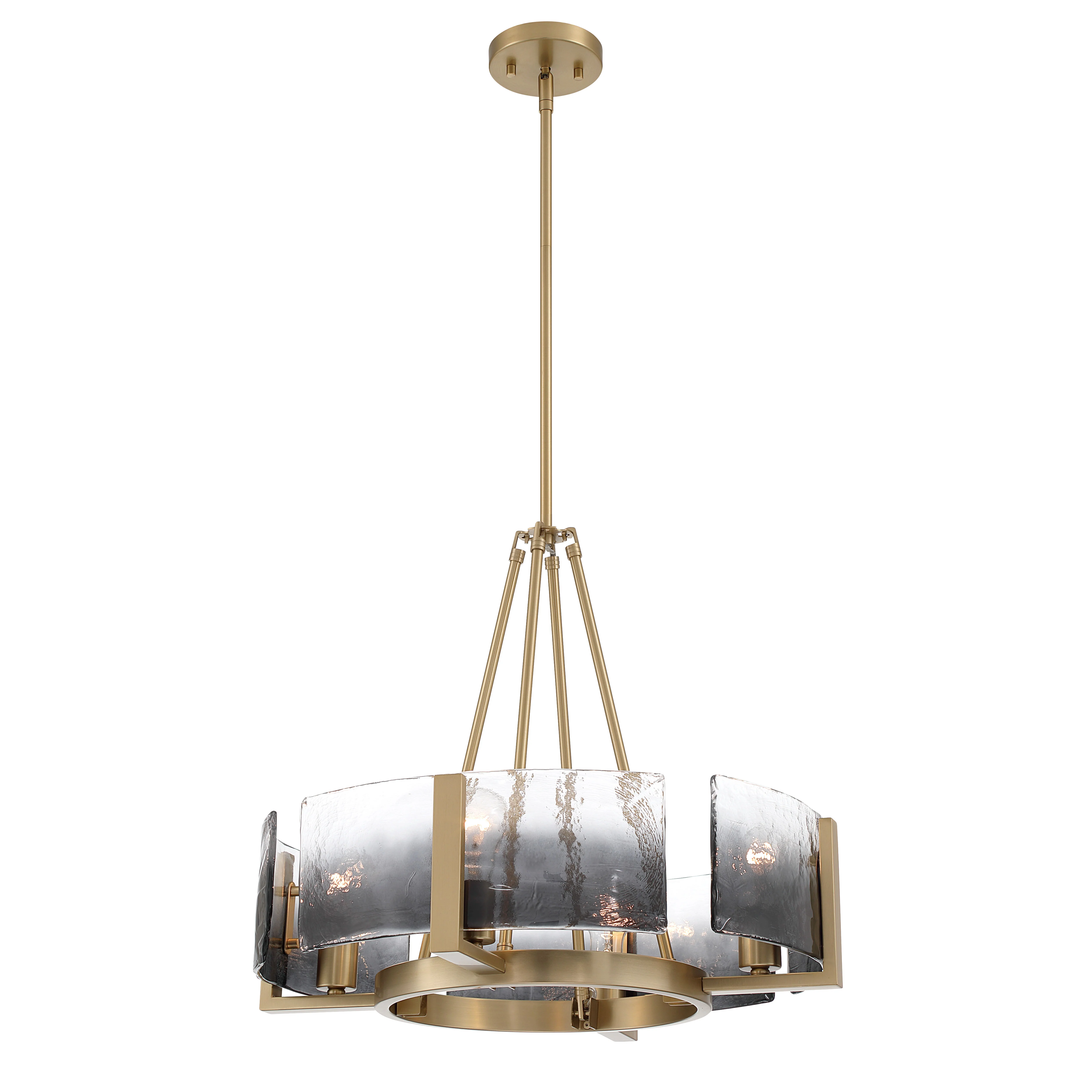 Aenon 4-Light Chandelier in Brushed Champagne Brass with Smokey Water Glass - Image 2