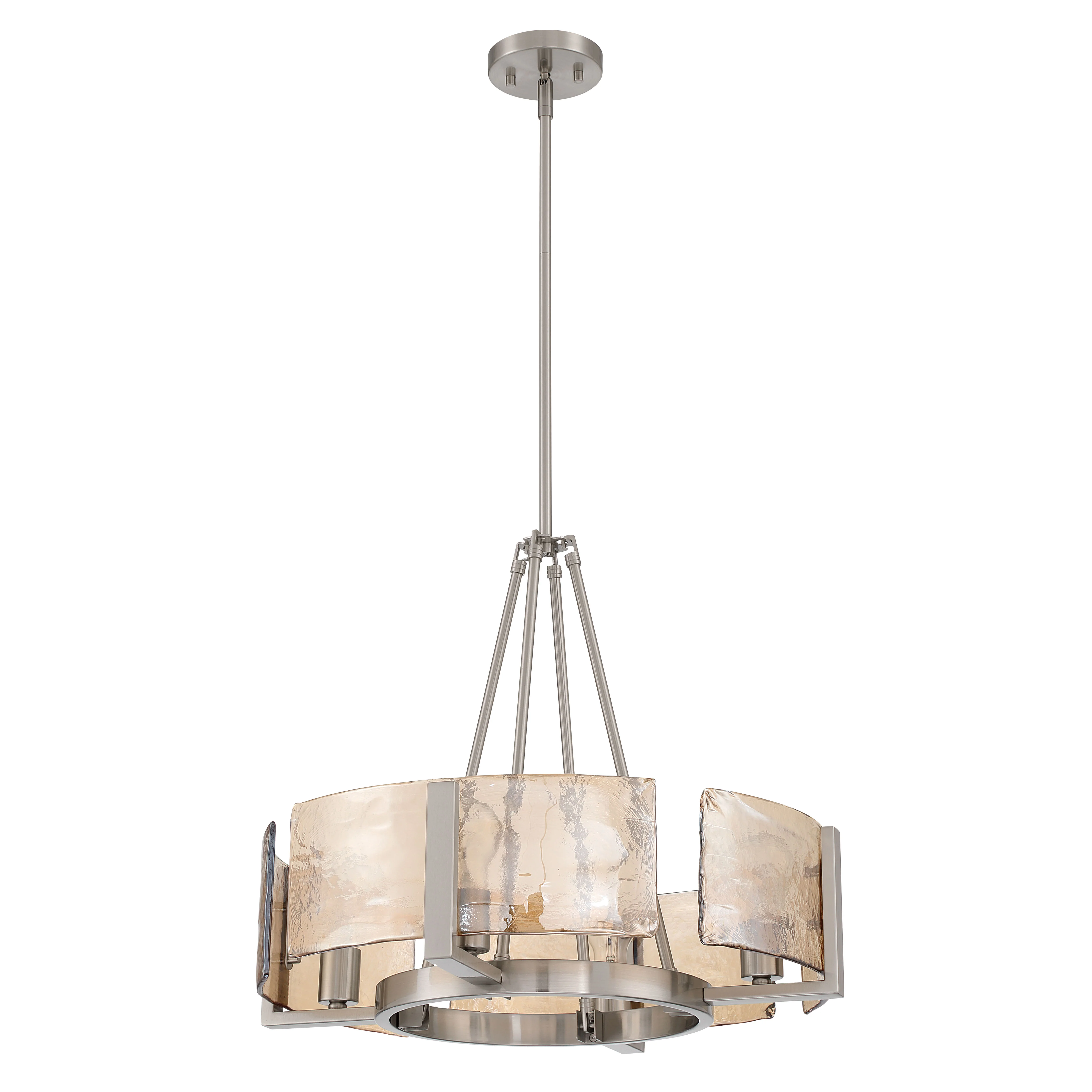 Aenon 4-Light Chandelier in Pewter with Amber Water Glass - Image 3