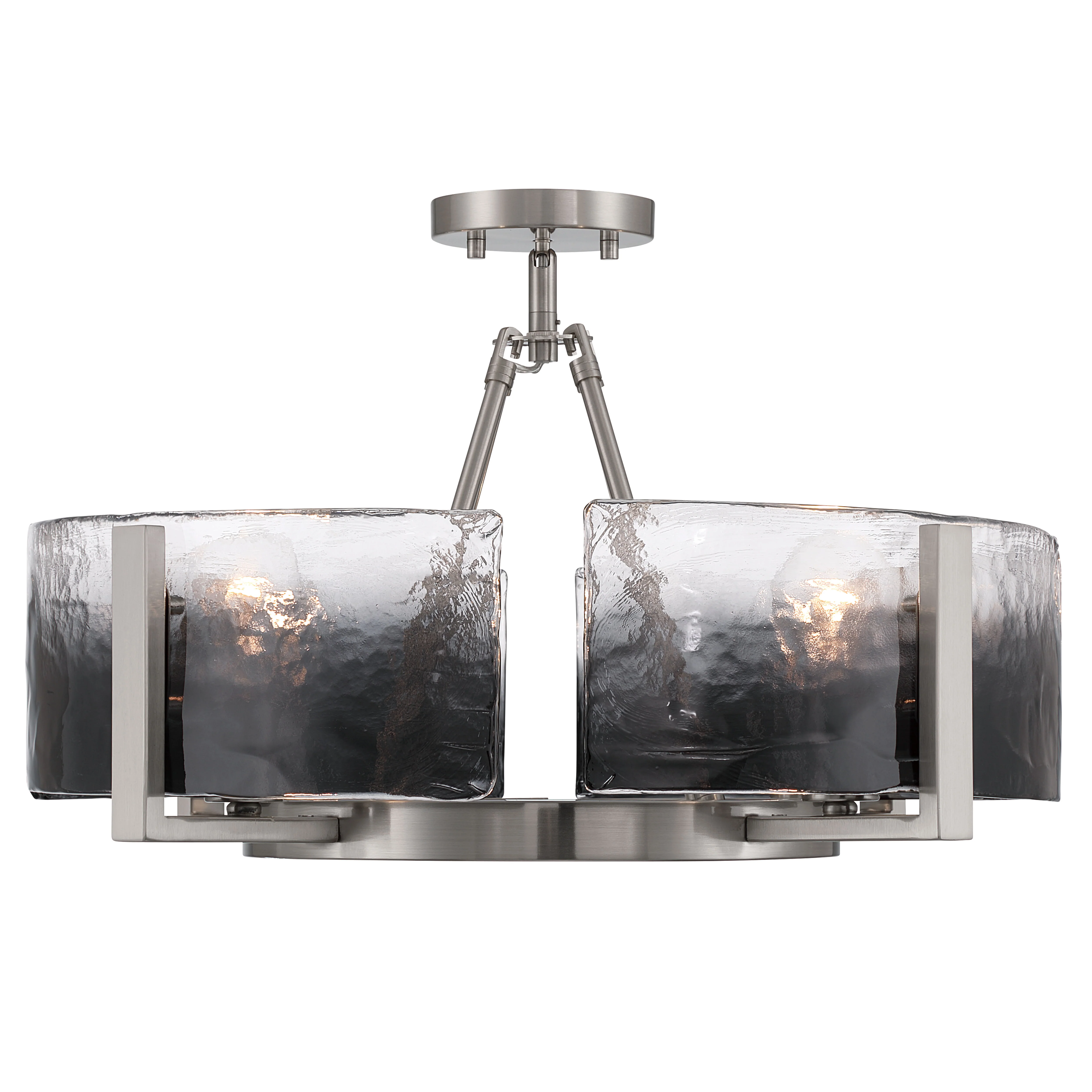 Aenon 4-light Semi-Flush Mount in Pewter with Smokey Water Glass - Image 3