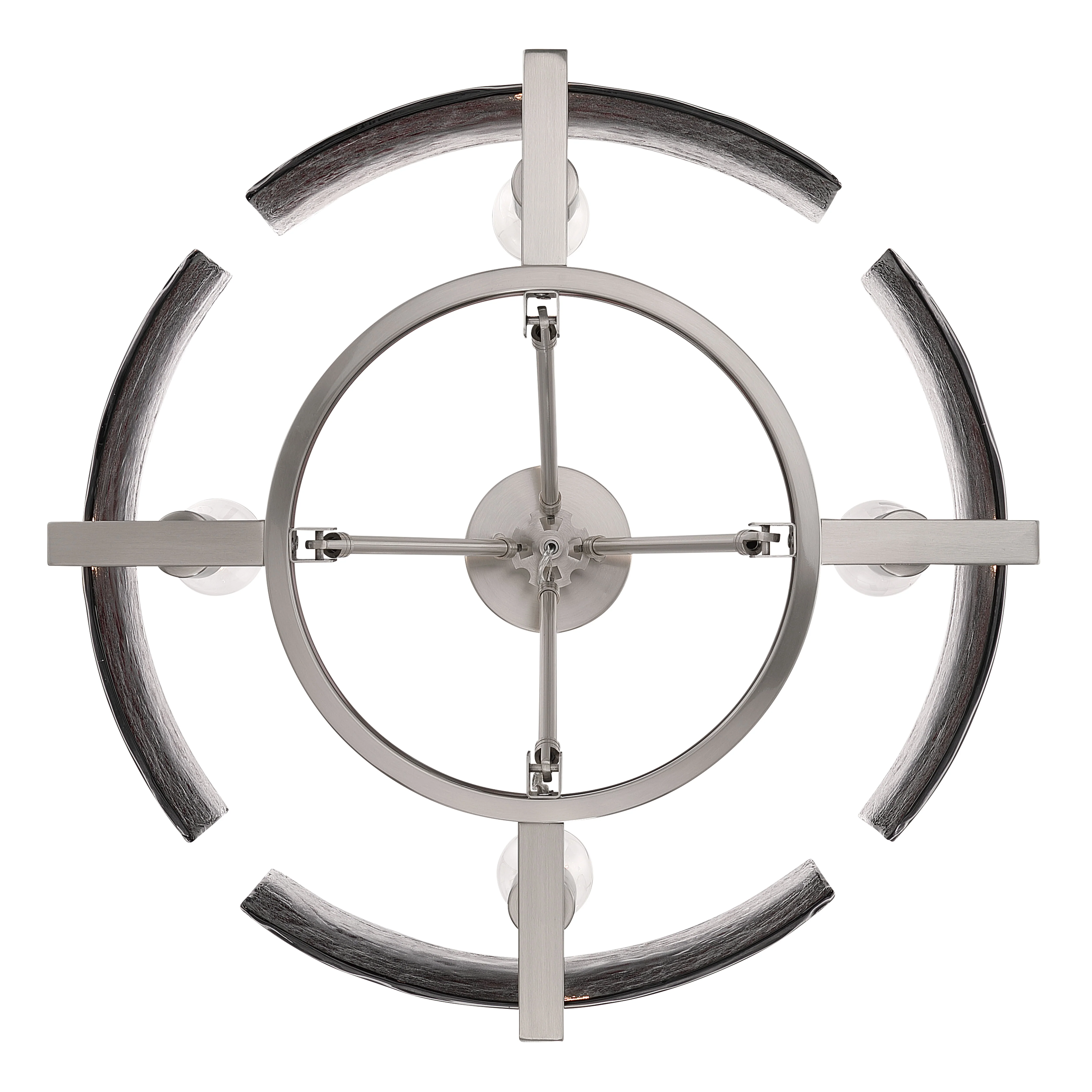 Aenon 4-light Semi-Flush Mount in Pewter with Smokey Water Glass - Image 6