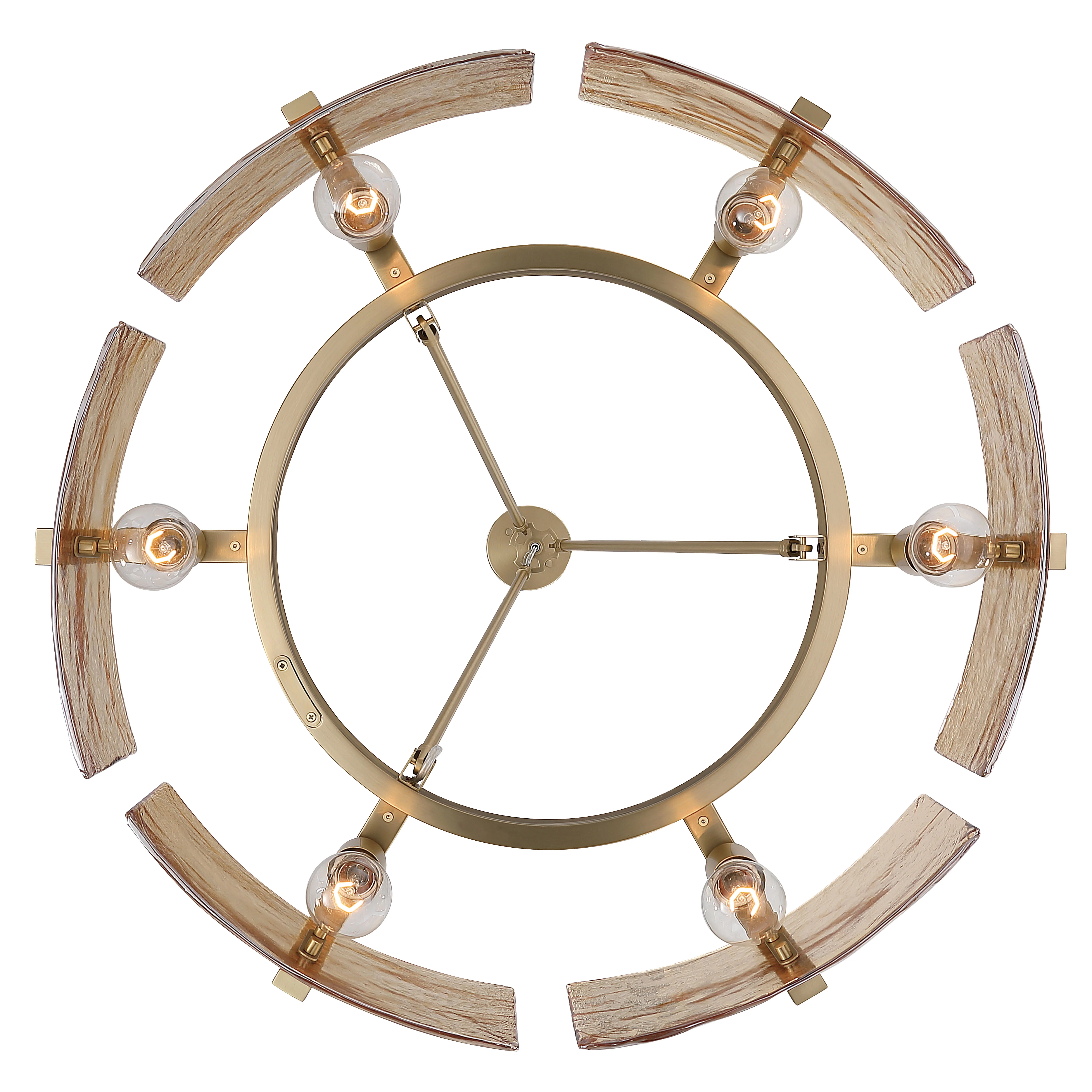 Aenon 6-light Chandelier in Brushed Champagne Brass with Amber Water Glass - Image 6
