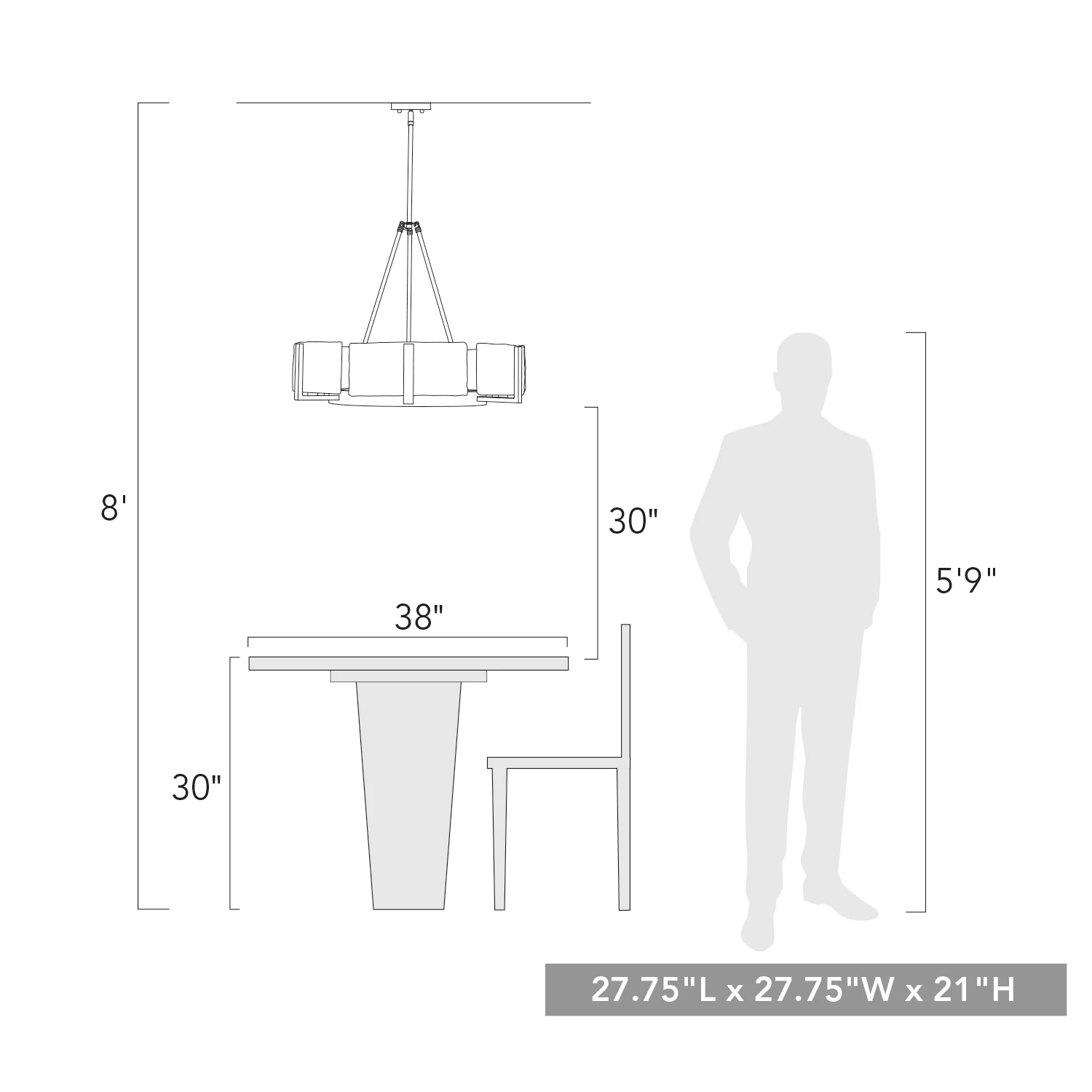 Aenon 6-light Chandelier in Matte Black - Image 11