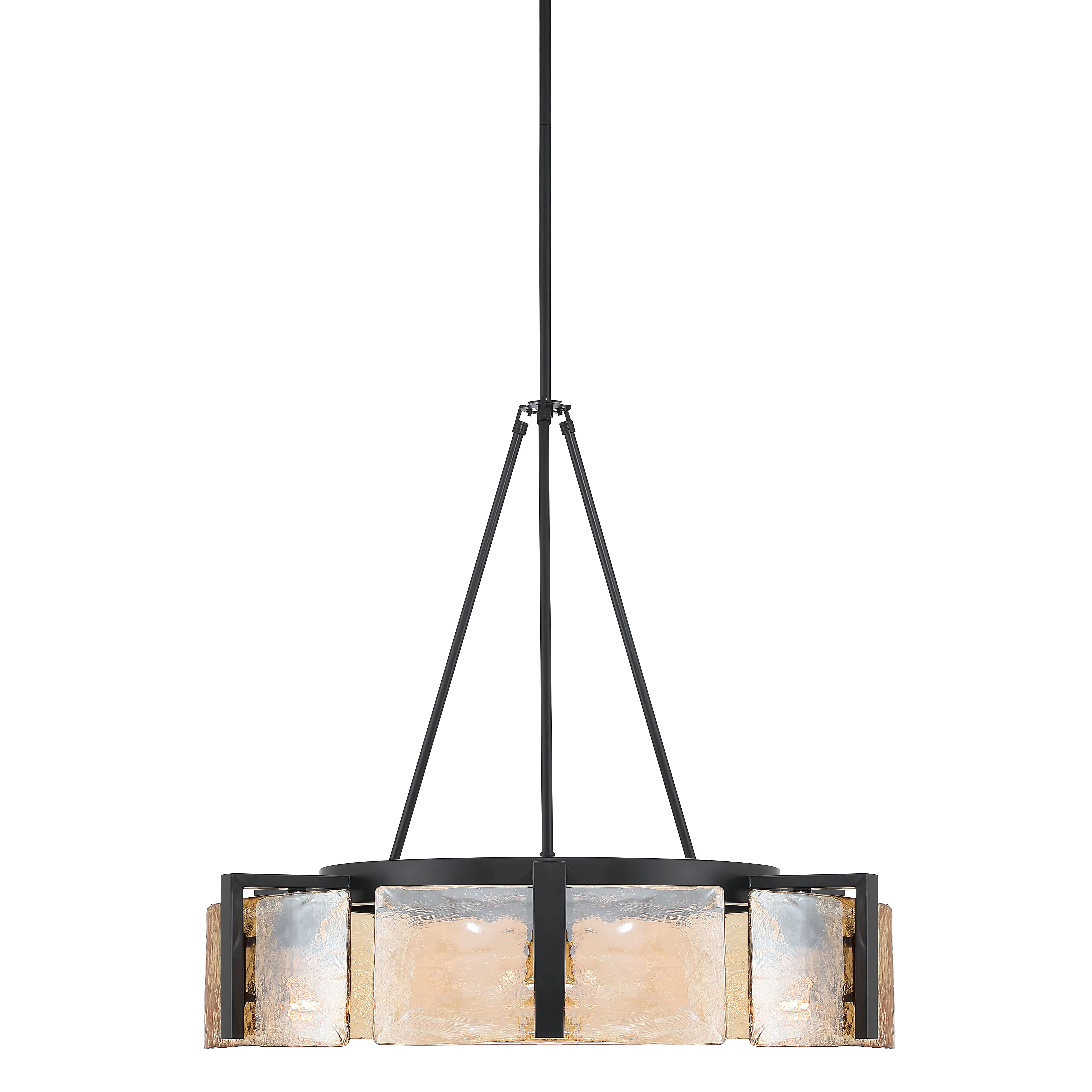 Aenon 6-light Chandelier in Matte Black with Amber Water Glass - Image 3