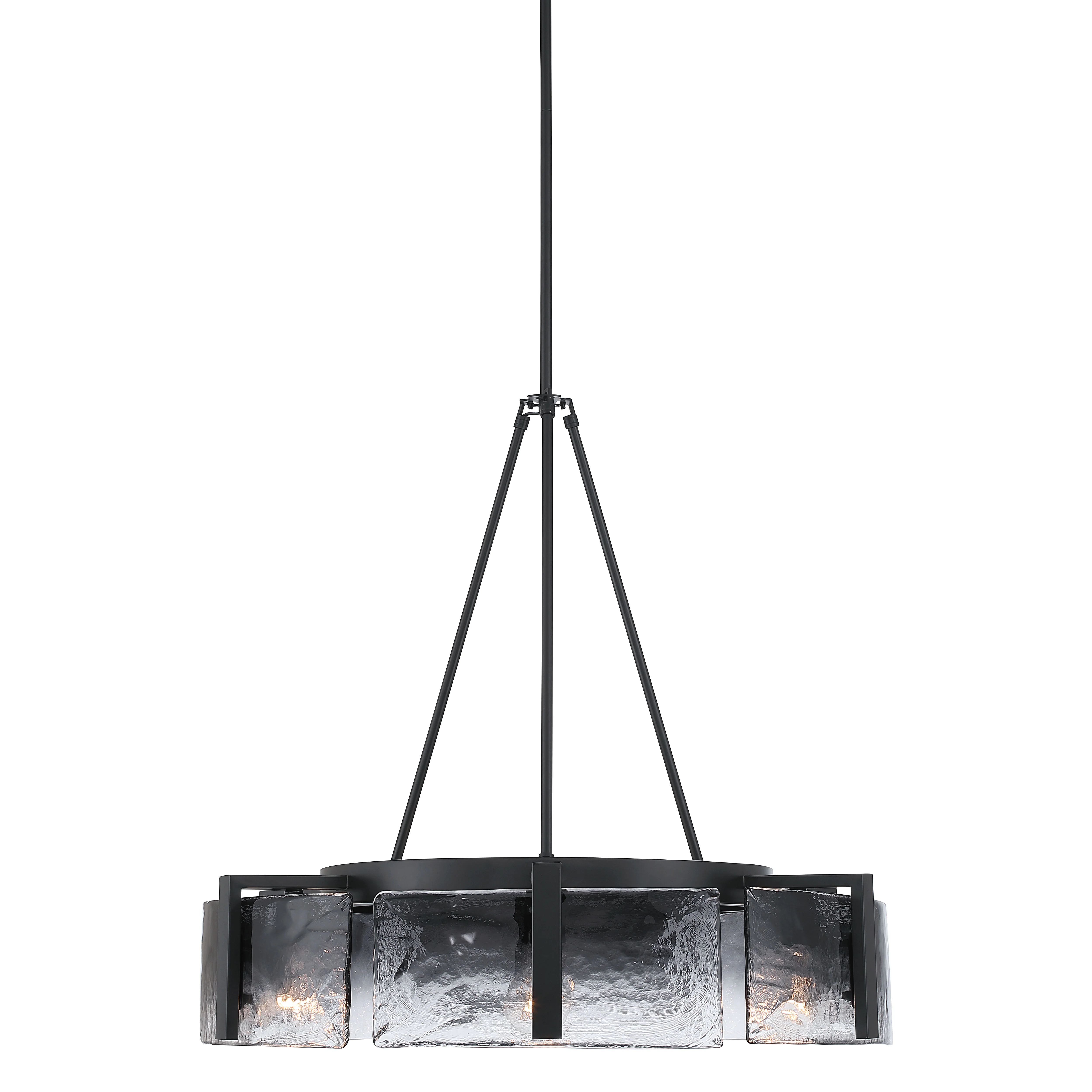 Aenon 6-light Chandelier in Matte Black with Smokey Water Glass - Image 3