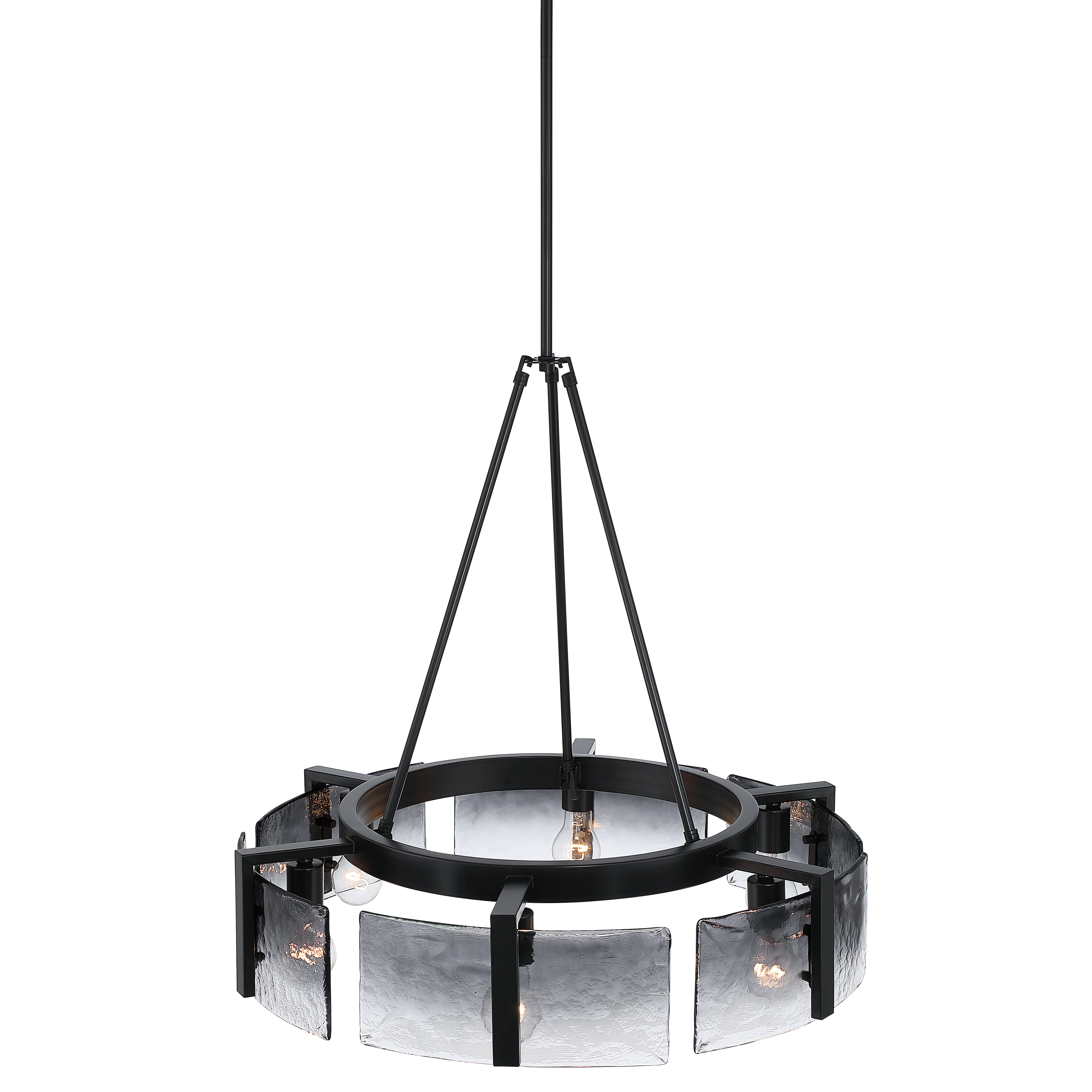 Aenon 6-light Chandelier in Matte Black with Smokey Water Glass - Image 5