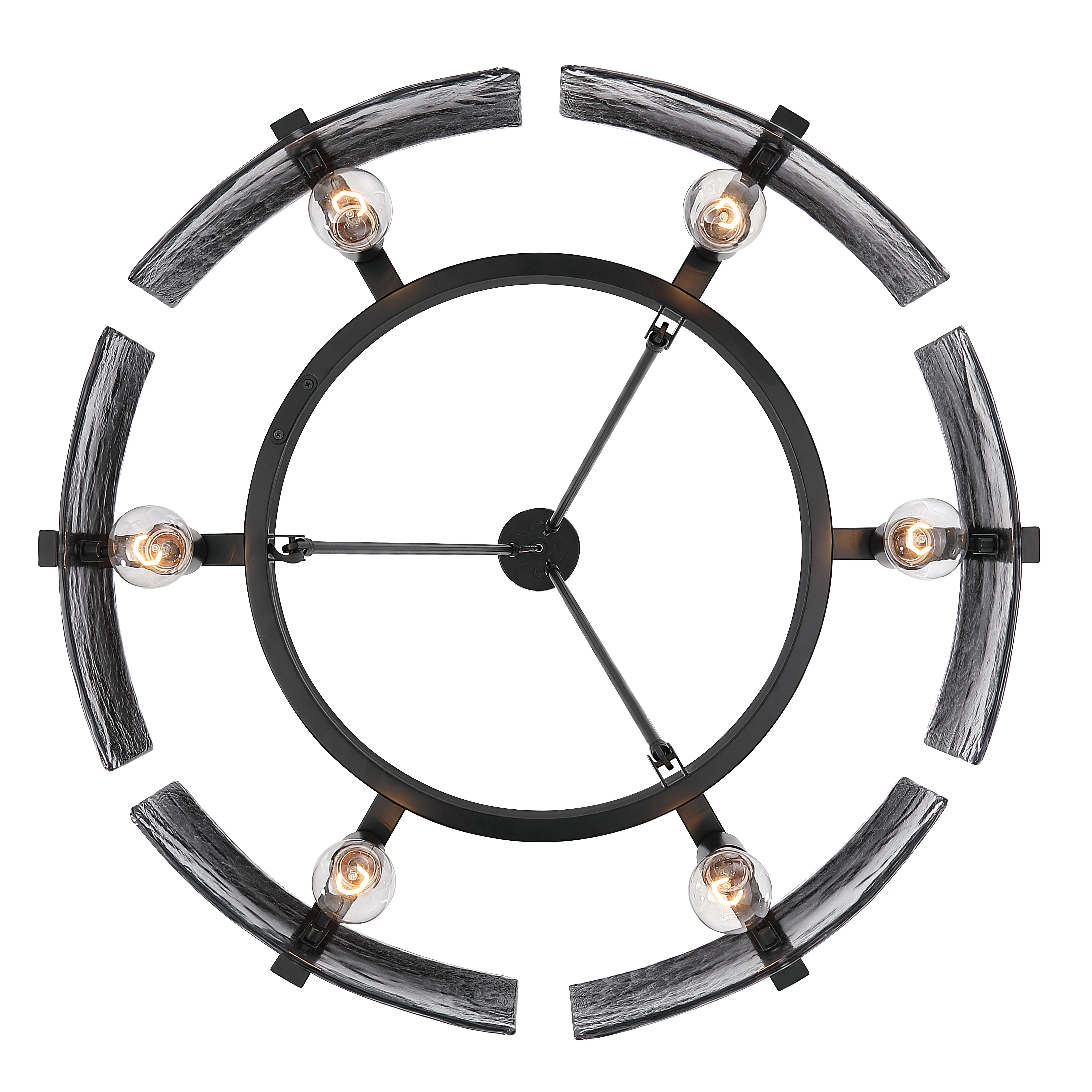 Aenon 6-light Chandelier in Matte Black with Smokey Water Glass - Image 6