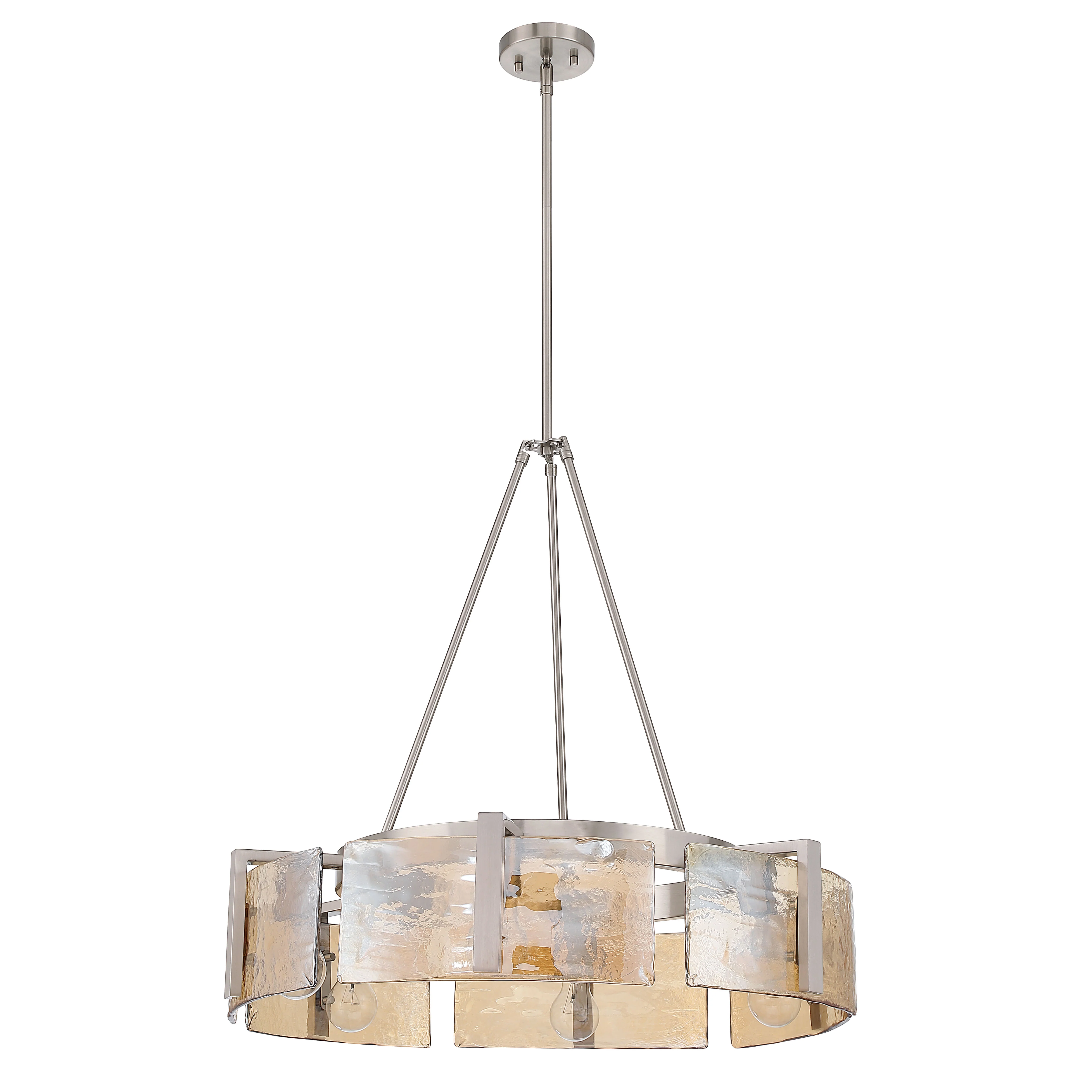 Aenon 6-light Chandelier in Pewter with Amber Water Glass - Image 2