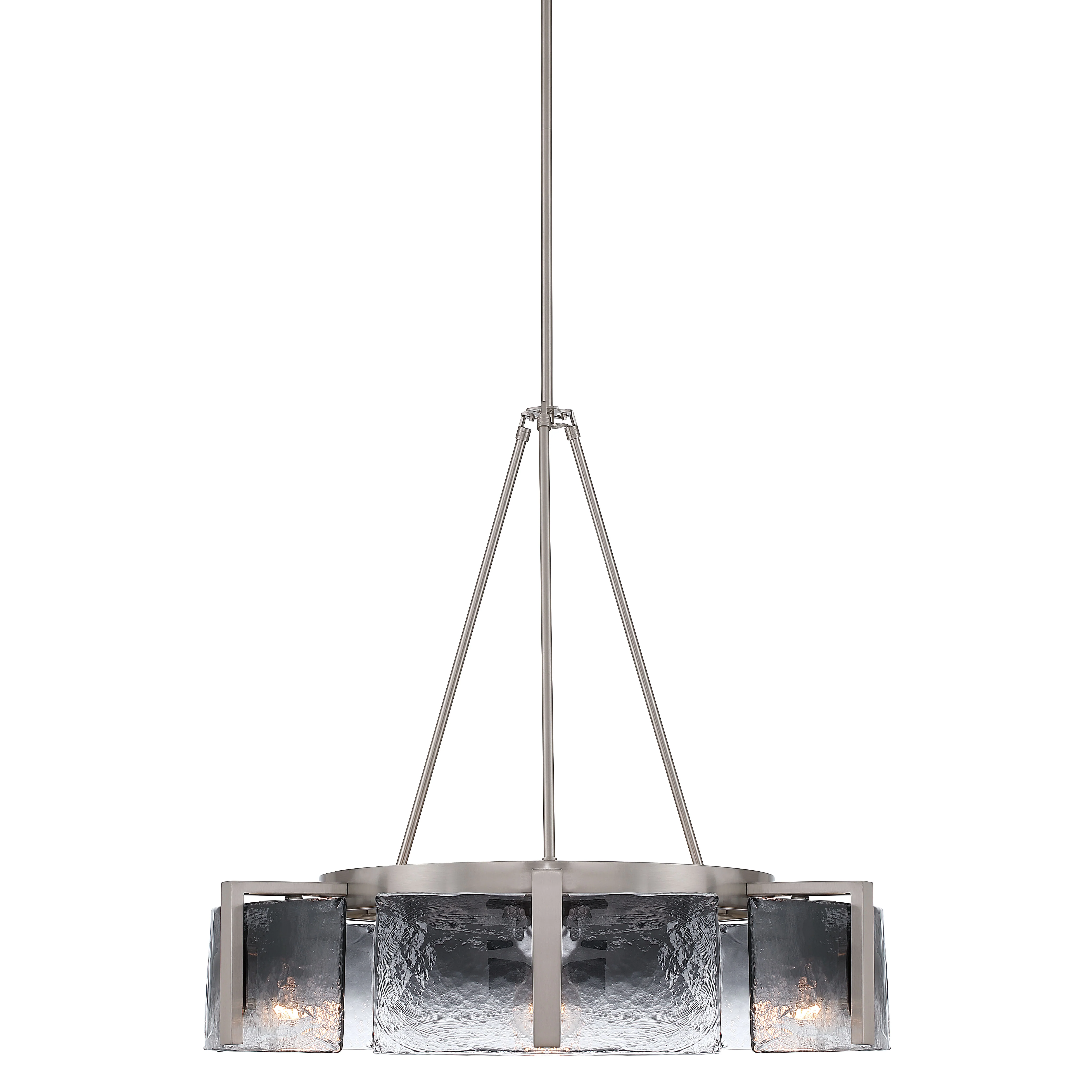 Aenon 6-light Chandelier in Pewter with Smokey Water Glass - Image 3
