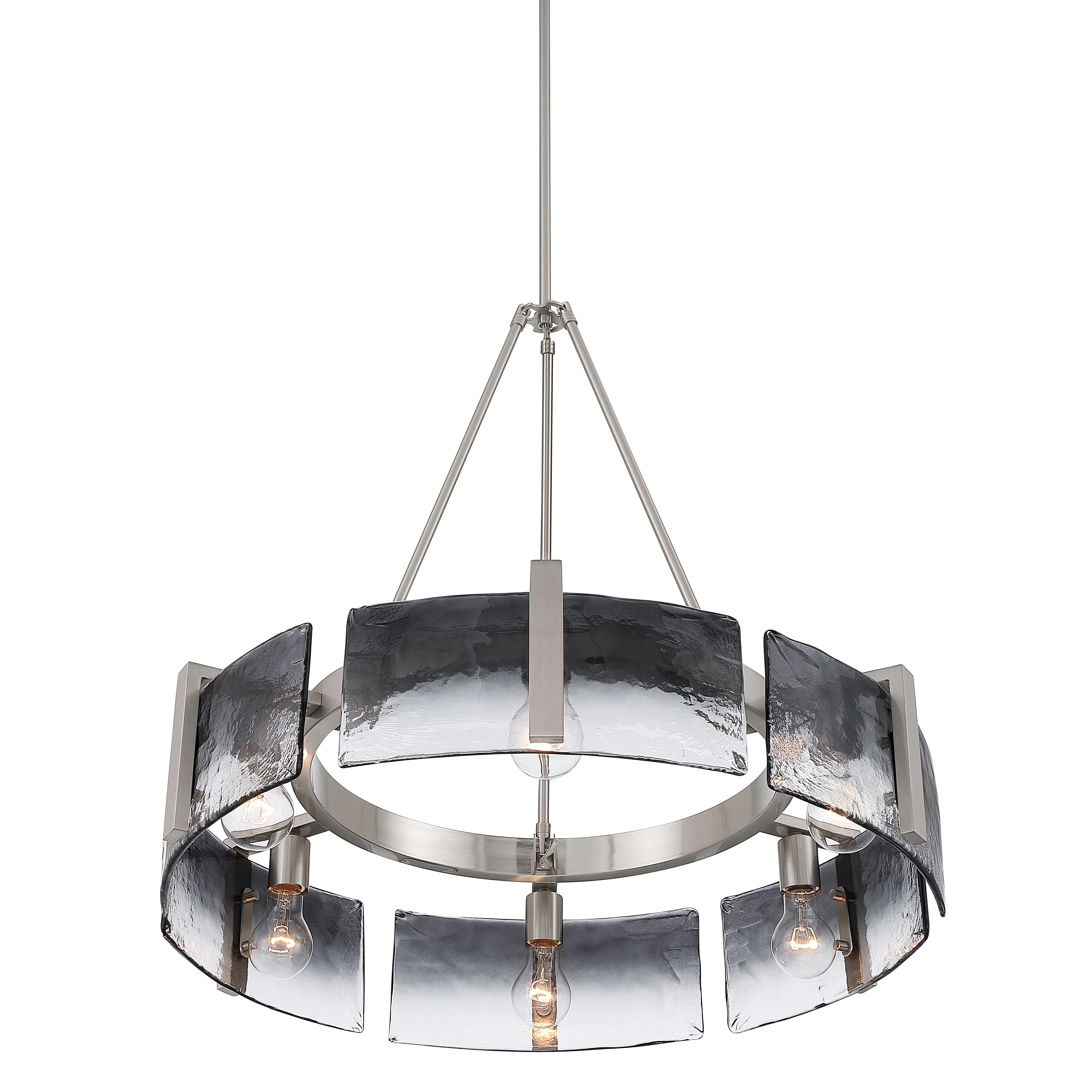 Aenon 6-light Chandelier in Pewter with Smokey Water Glass - Image 4
