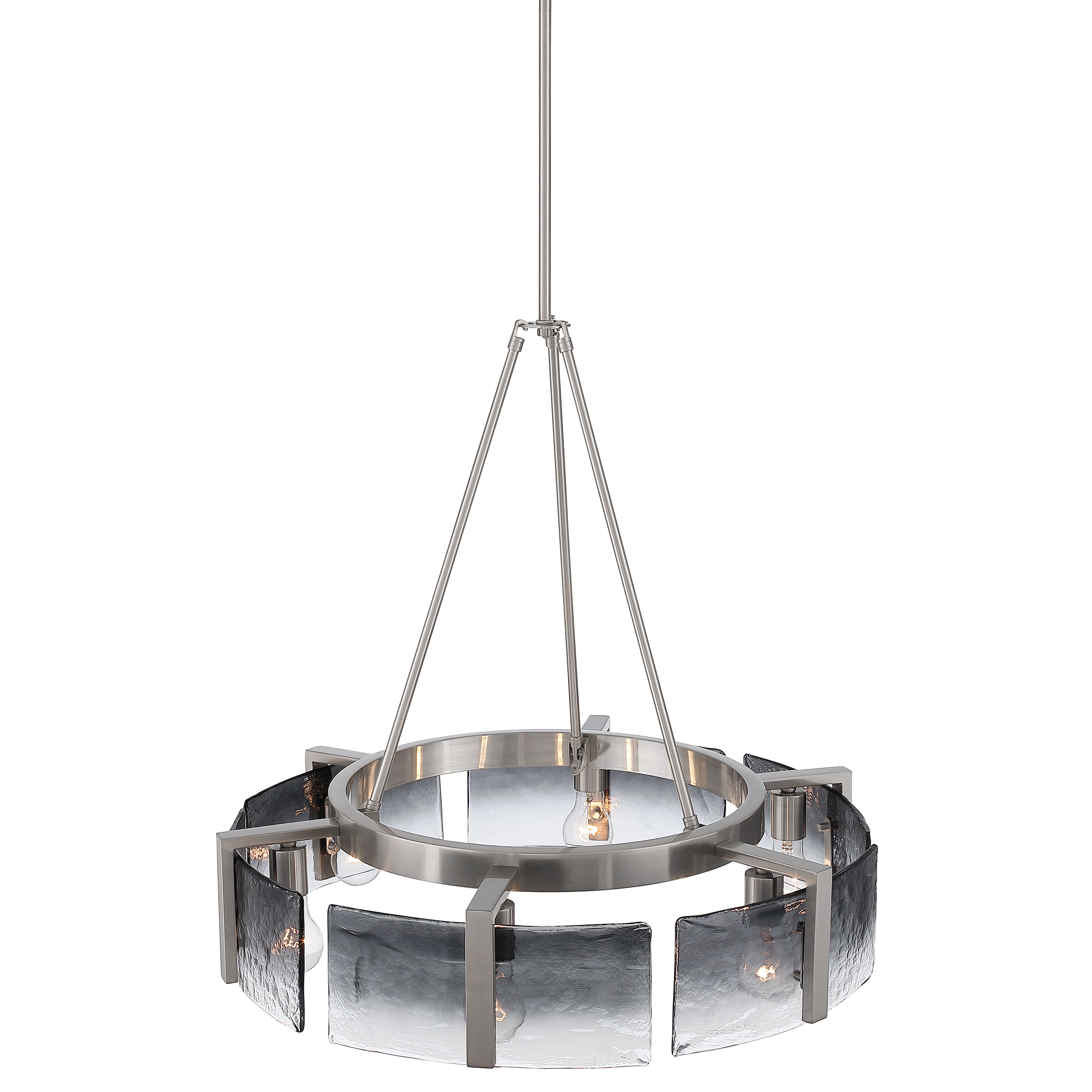 Aenon 6-light Chandelier in Pewter with Smokey Water Glass - Image 5