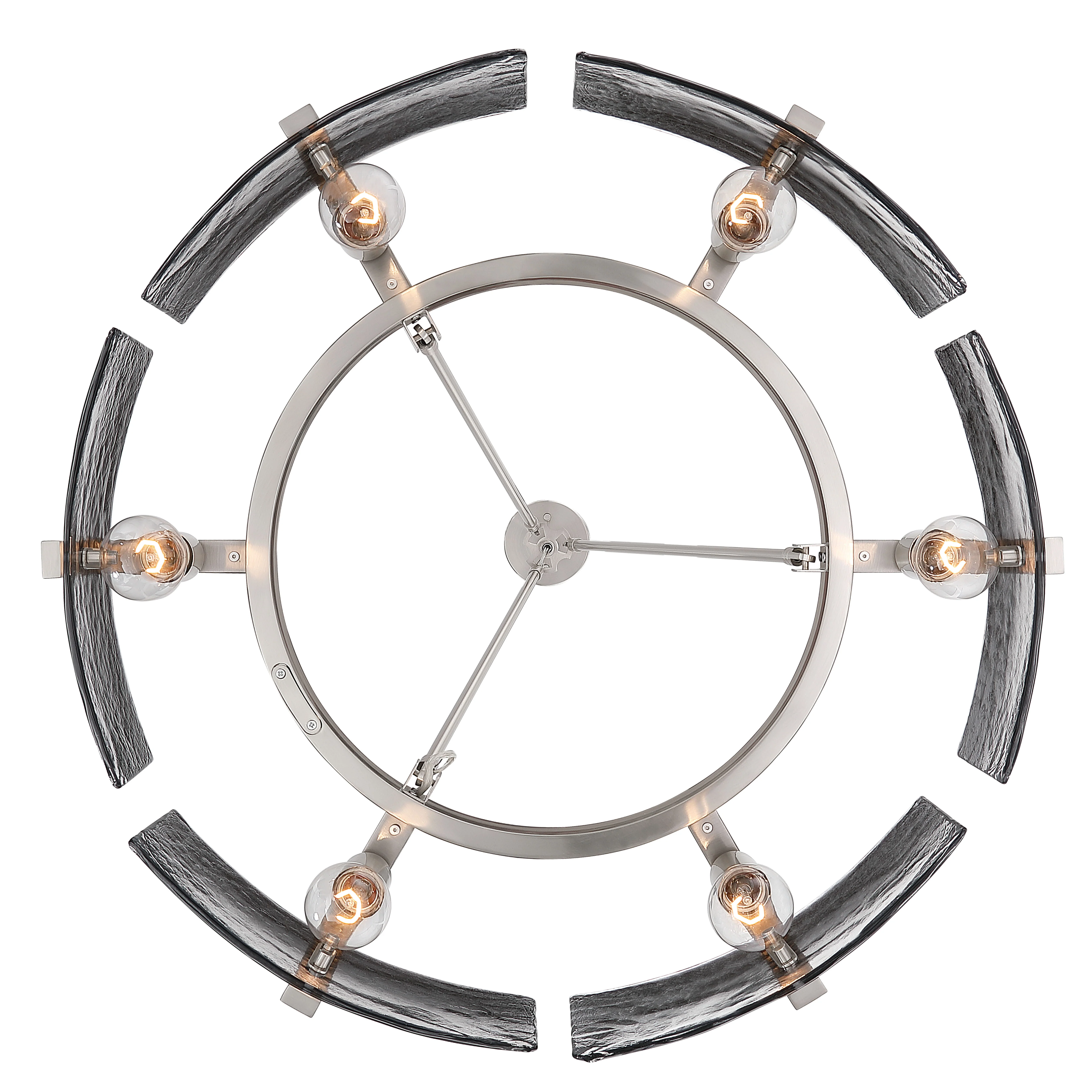 Aenon 6-light Chandelier in Pewter with Smokey Water Glass - Image 6
