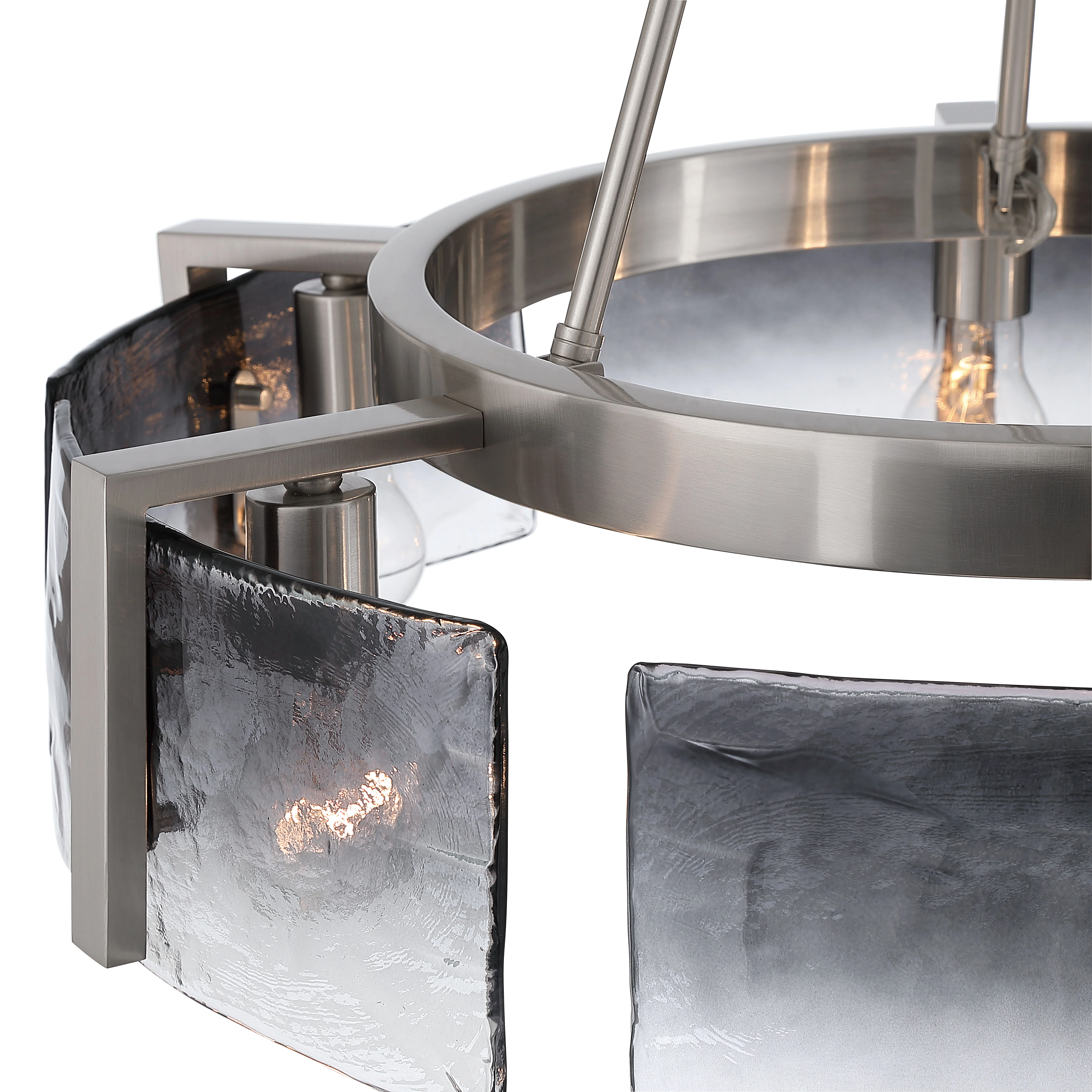 Aenon 6-light Chandelier in Pewter with Smokey Water Glass - Image 7