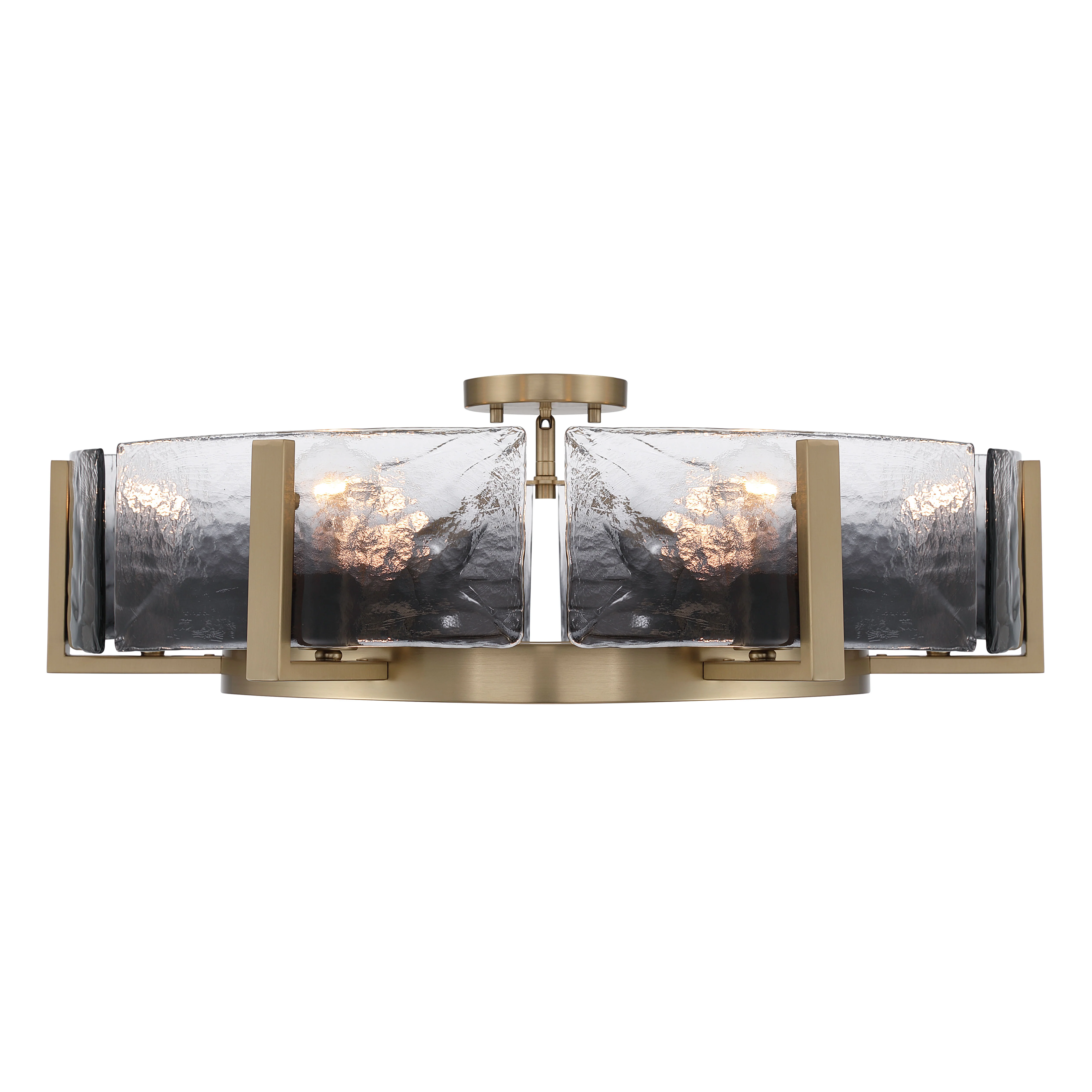 Aenon 6-light Semi-Flush Mount in Brushed Champagne Brass with Smokey Water Glass - Image 3