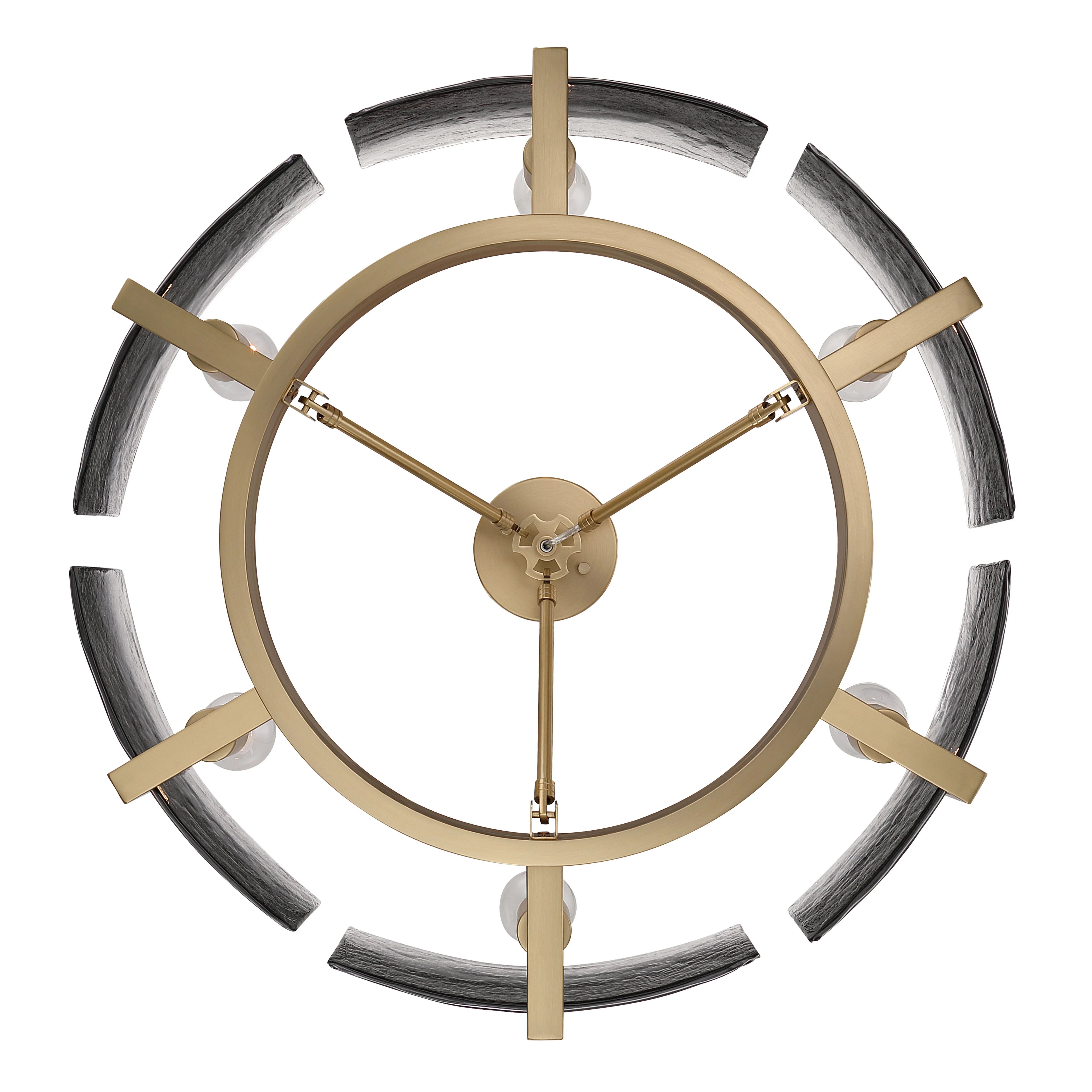 Aenon 6-light Semi-Flush Mount in Brushed Champagne Brass with Smokey Water Glass - Image 5