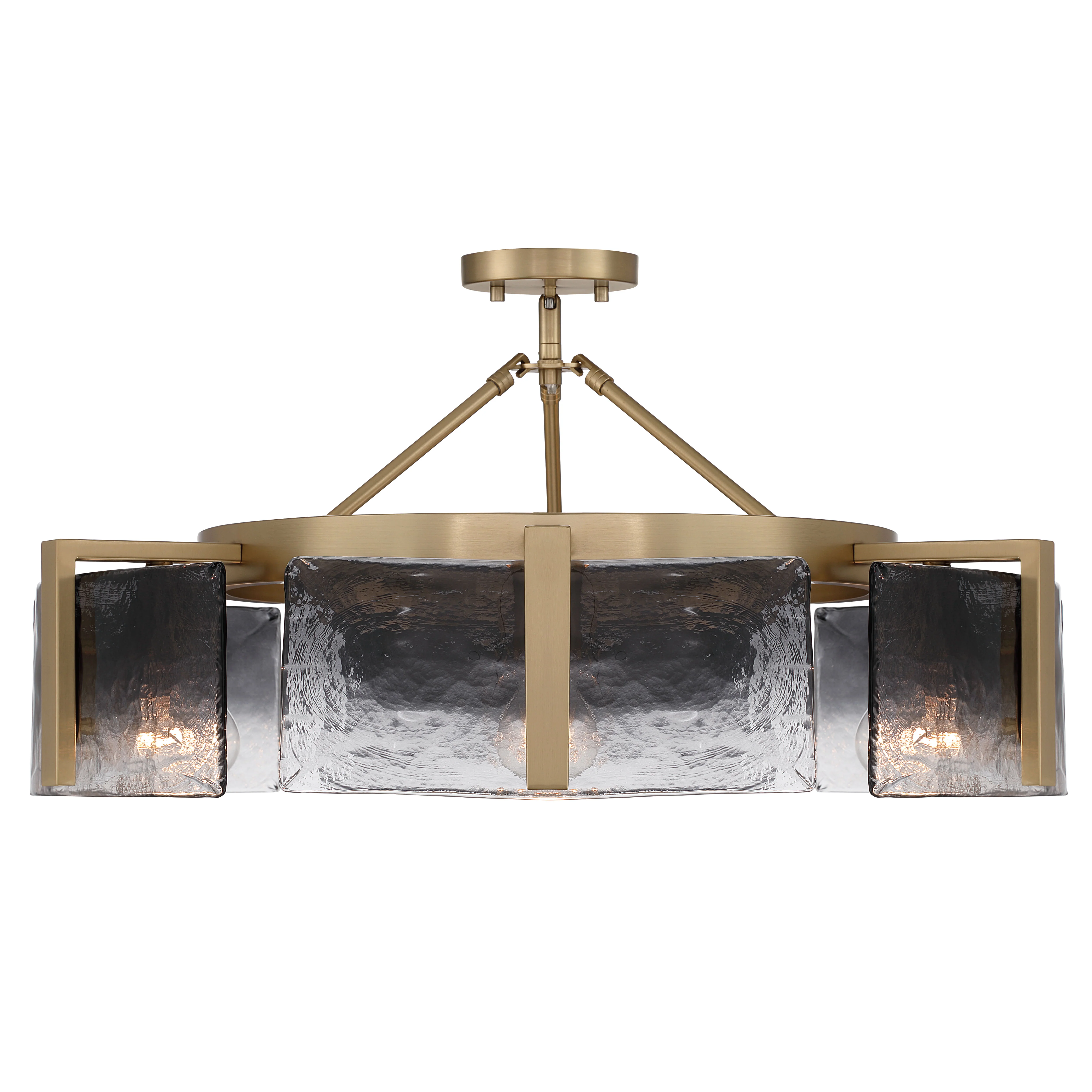 Aenon 6-light Semi-Flush Mount in Brushed Champagne Brass with Smokey Water Glass - Image 6