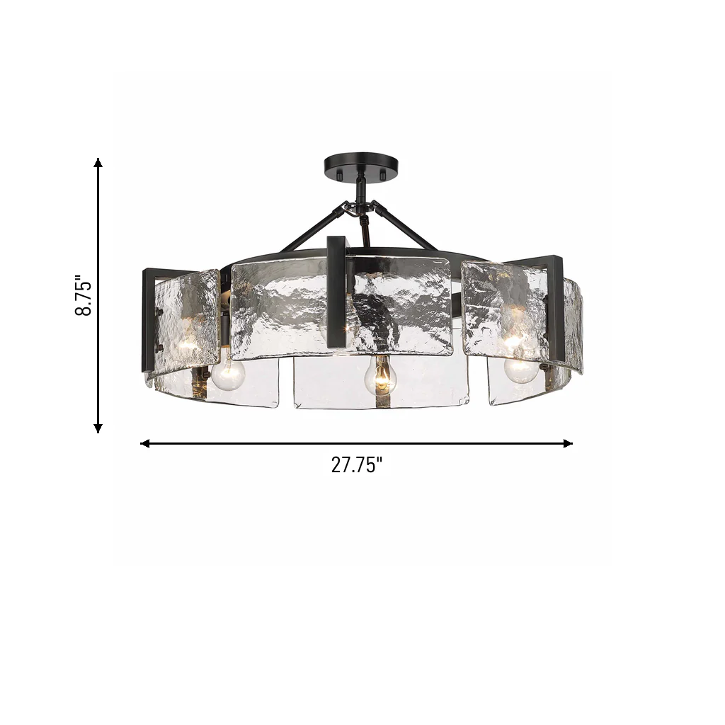 Aenon 6-light Semi-Flush Mount in Matte Black - Image 12