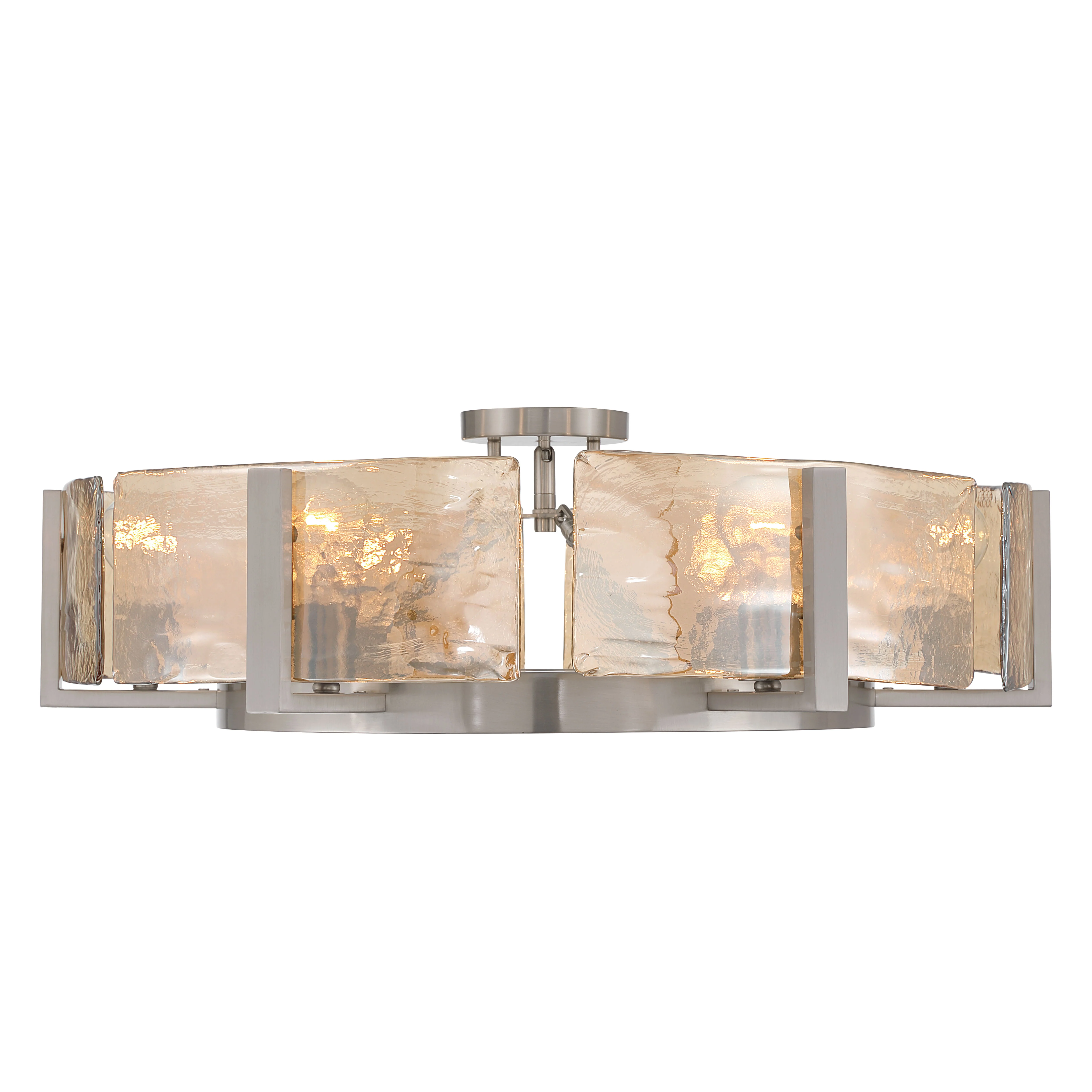 Aenon 6-light Semi-Flush Mount in Pewter with Amber Water Glass - Image 3