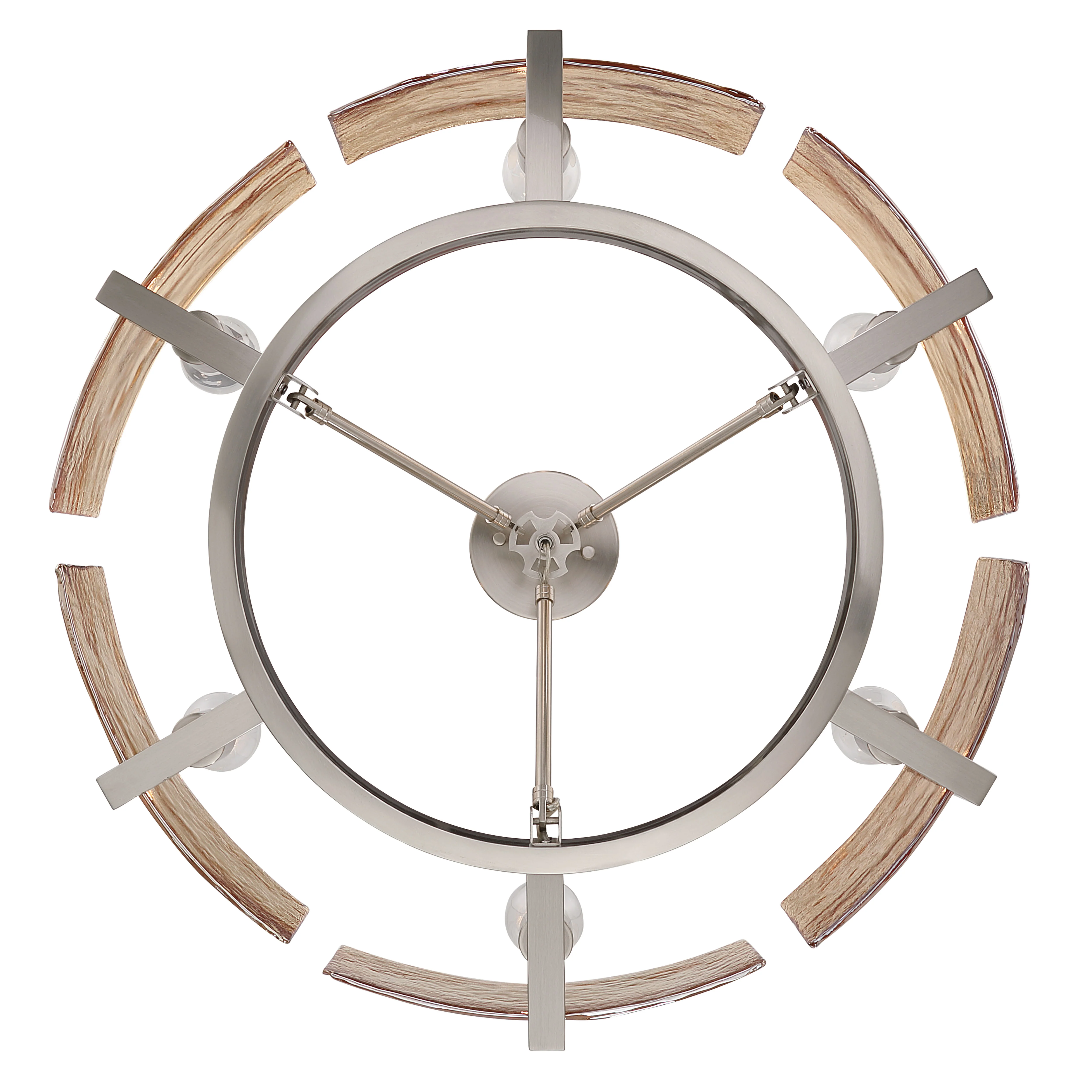 Aenon 6-light Semi-Flush Mount in Pewter with Amber Water Glass - Image 5