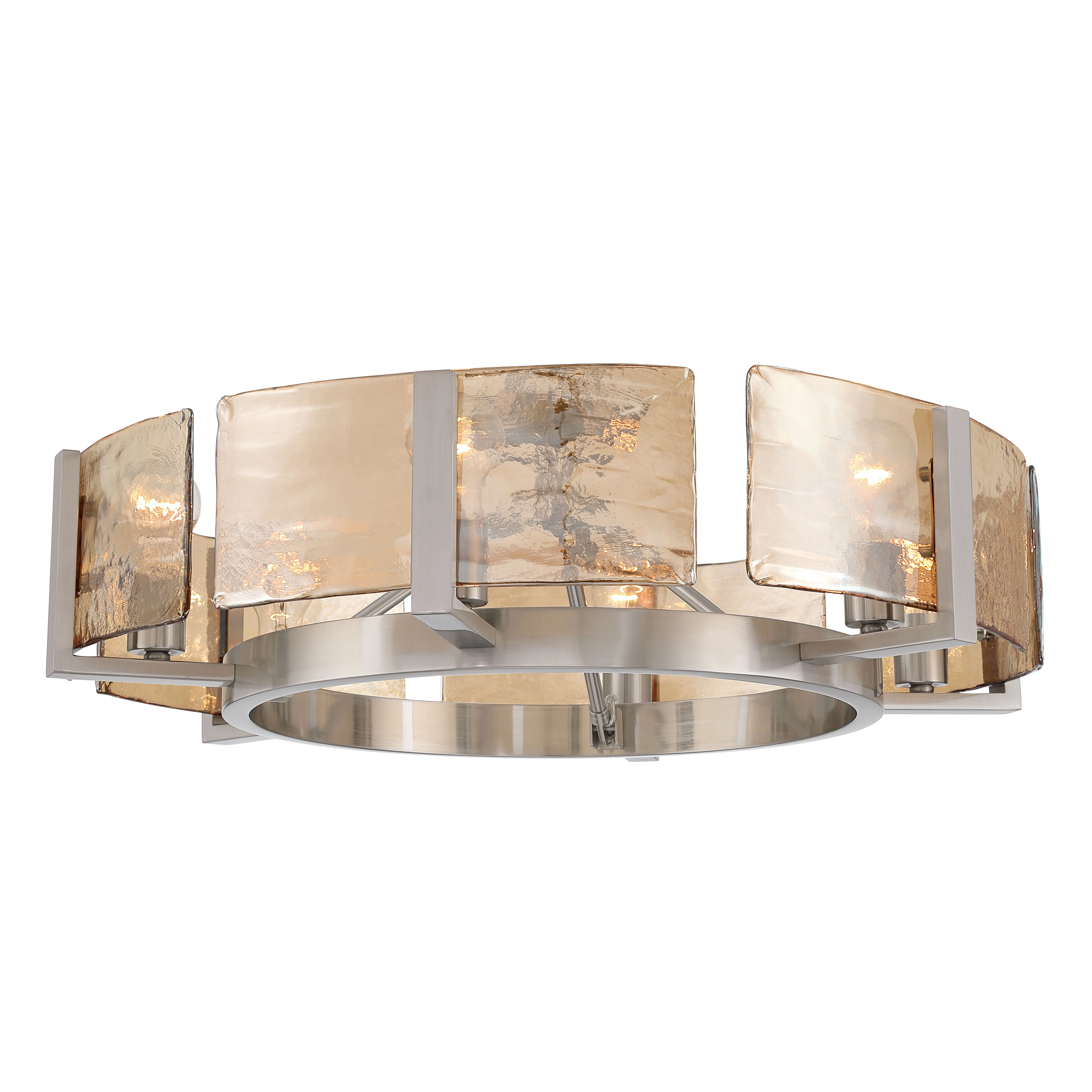 Aenon 6-light Semi-Flush Mount in Pewter with Amber Water Glass - Image 7