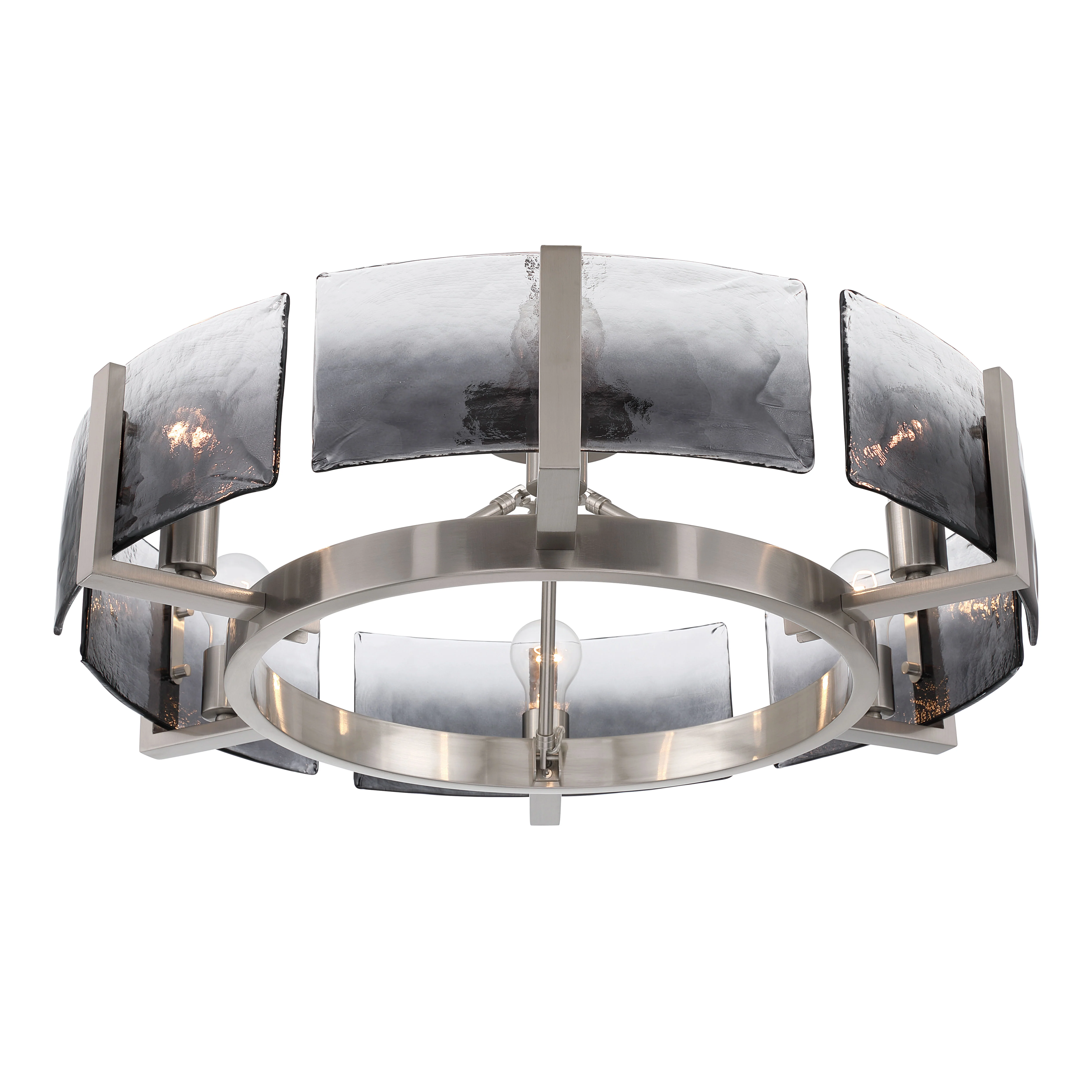 Aenon 6-light Semi-Flush Mount in Pewter with Smokey Water Glass - Image 4
