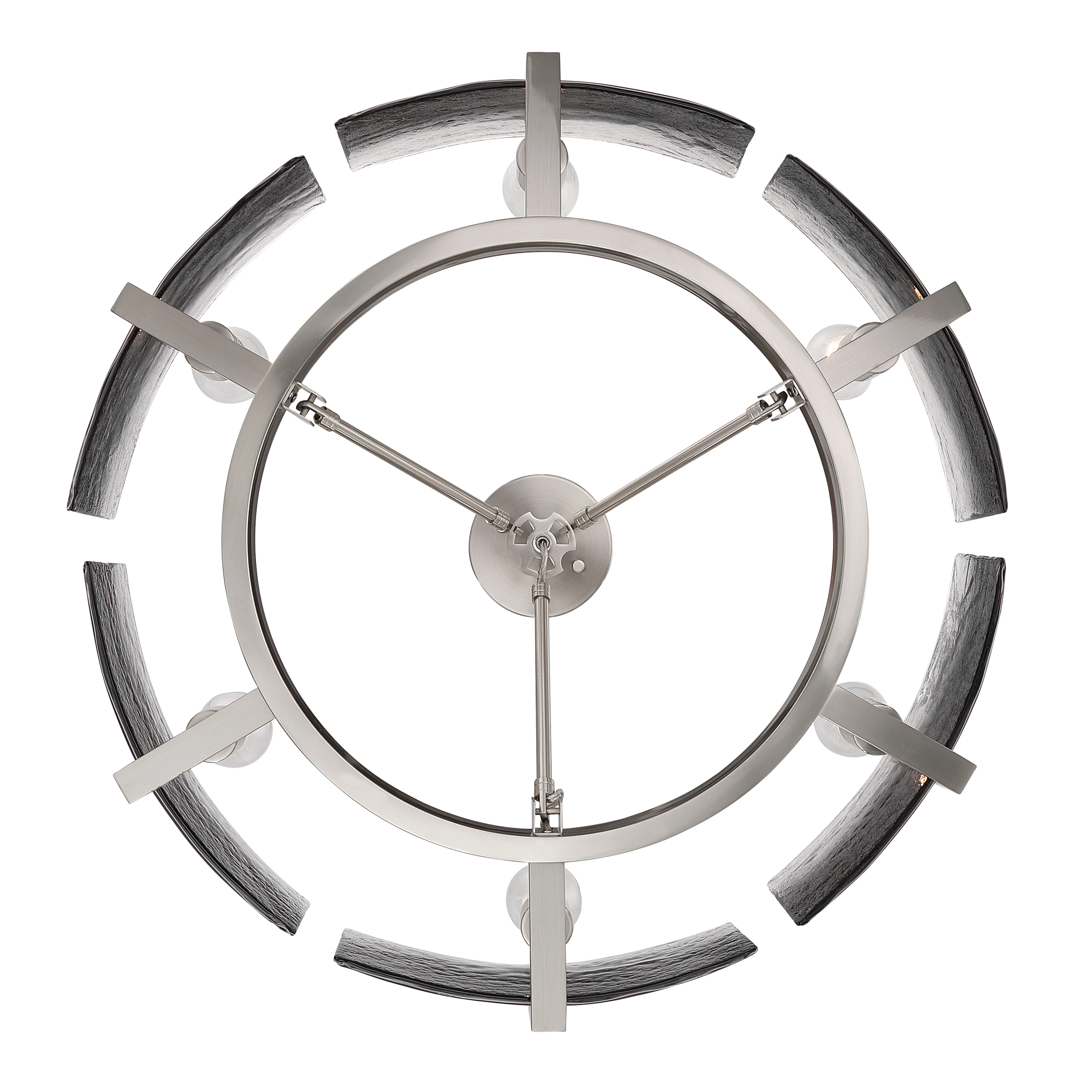 Aenon 6-light Semi-Flush Mount in Pewter with Smokey Water Glass - Image 5