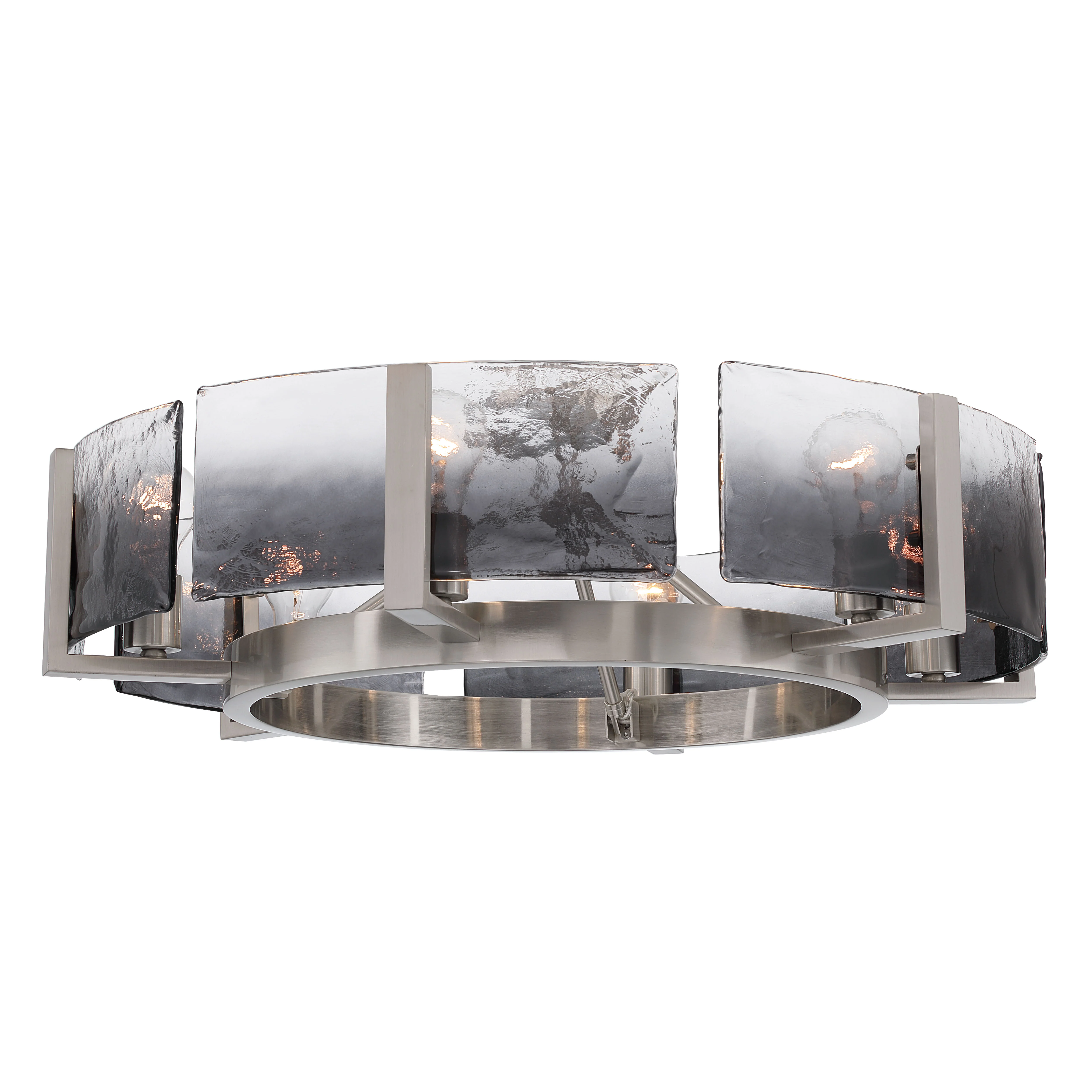 Aenon 6-light Semi-Flush Mount in Pewter with Smokey Water Glass - Image 7