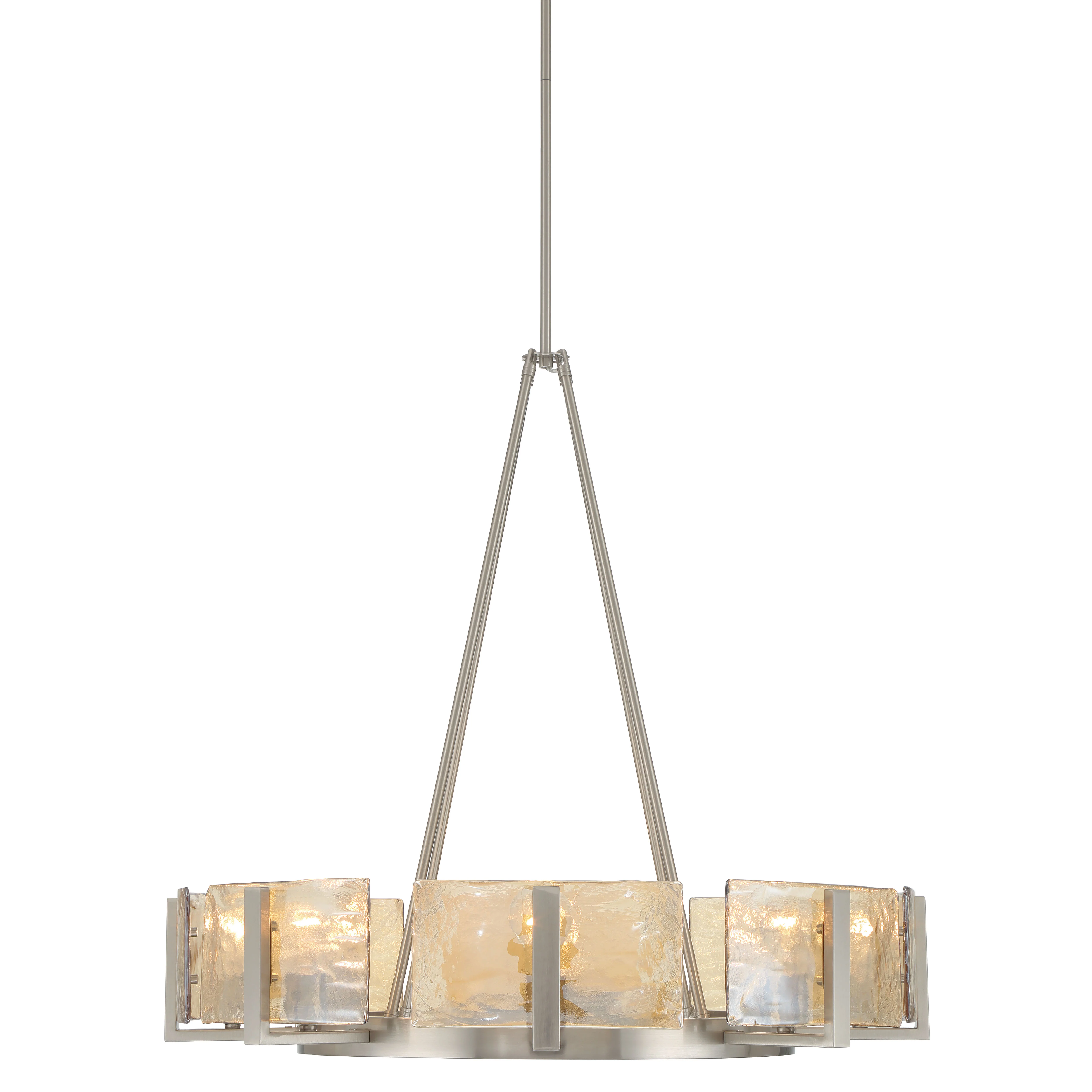 Aenon 8-Light Chandelier in Pewter with Amber Water Glass - Image 3