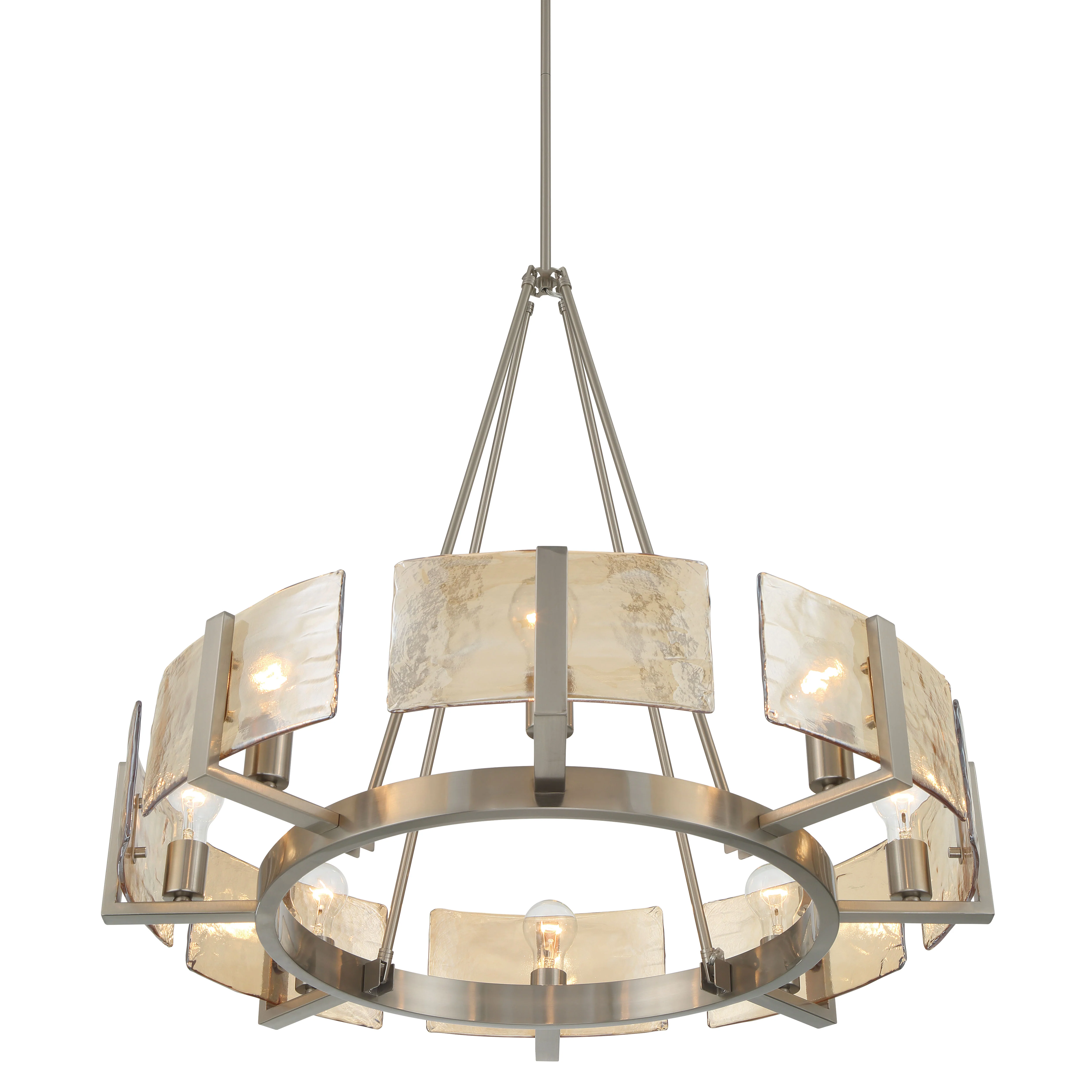 Aenon 8-Light Chandelier in Pewter with Amber Water Glass - Image 4