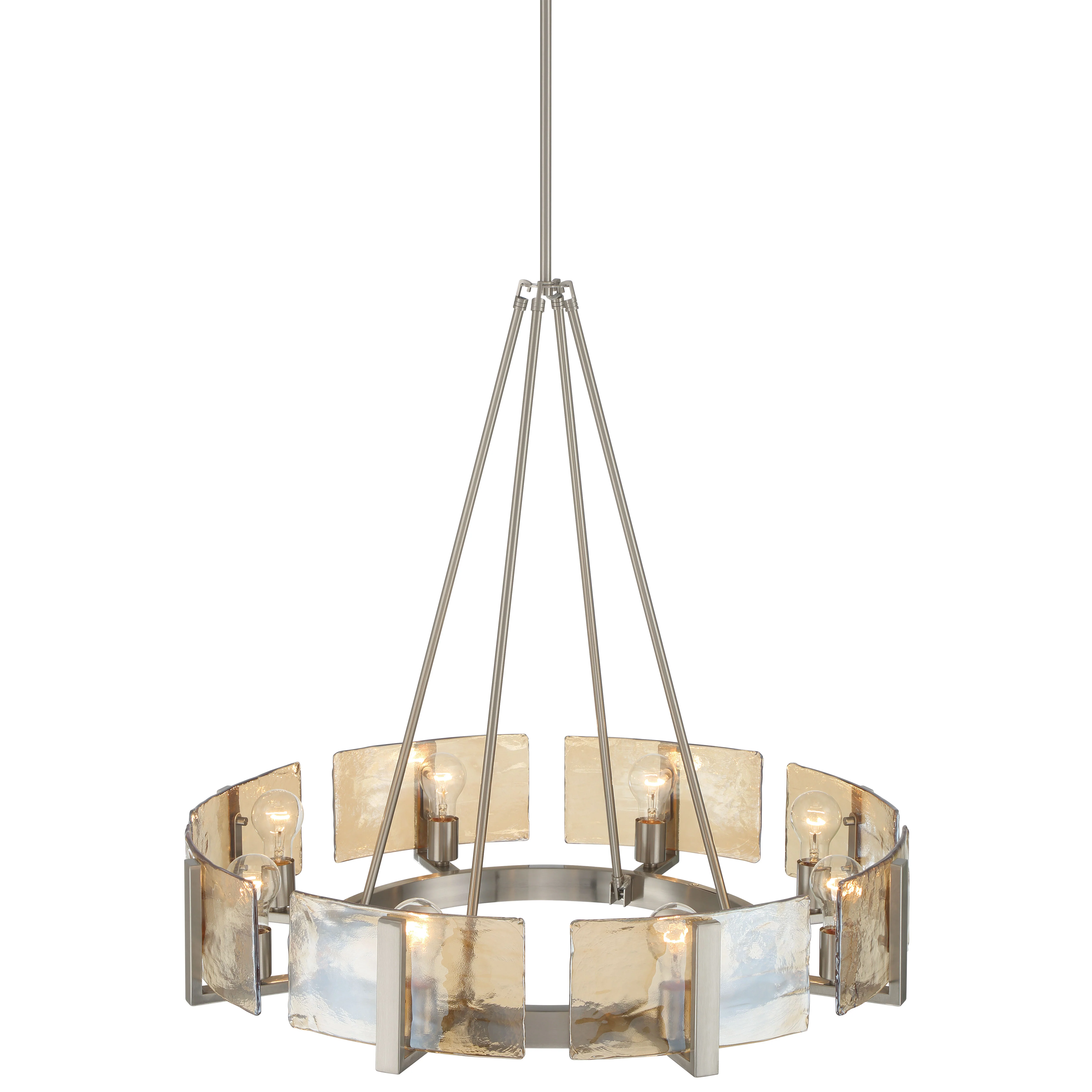 Aenon 8-Light Chandelier in Pewter with Amber Water Glass - Image 5