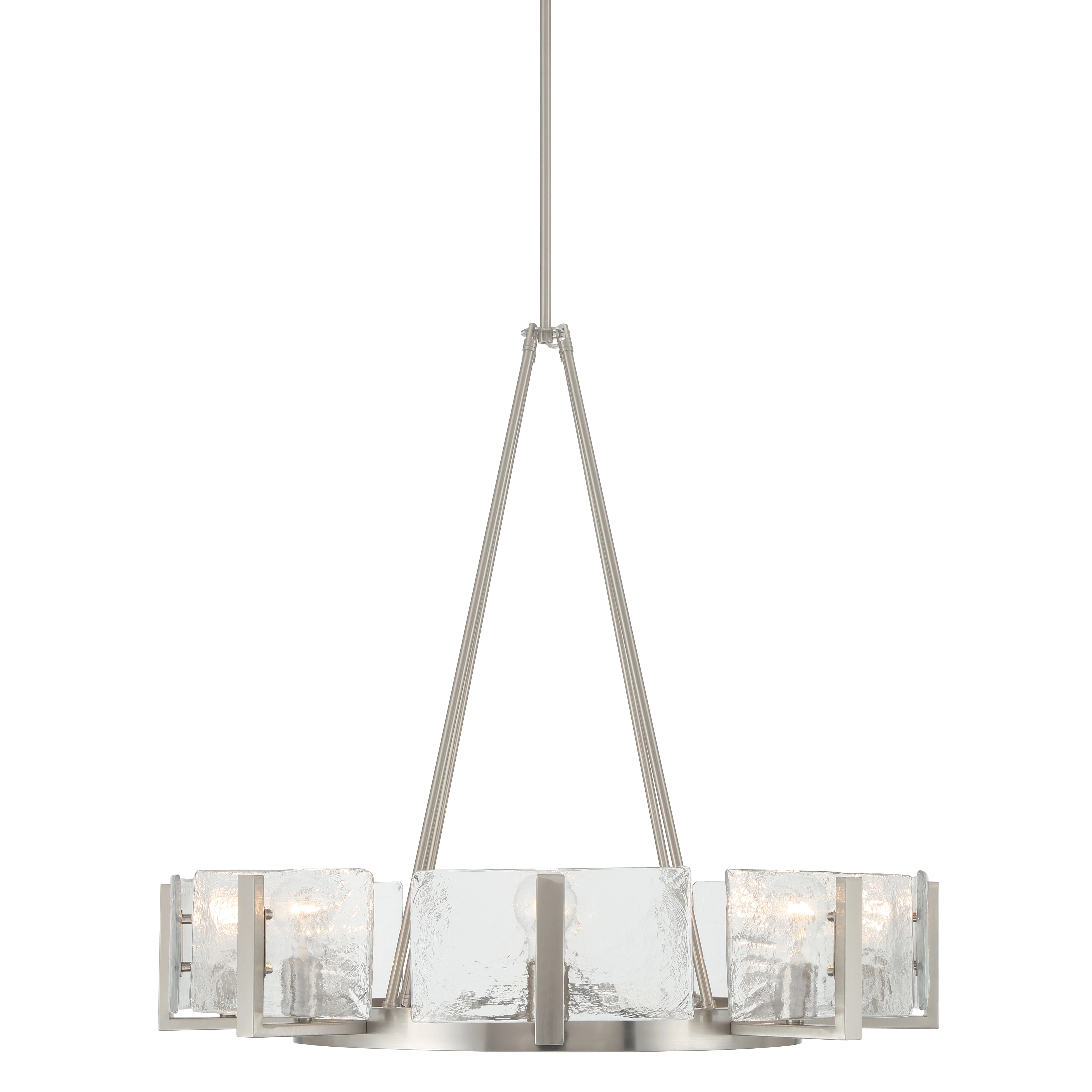 Aenon 8-Light Chandelier in Pewter with Hammered Water Glass - Image 3